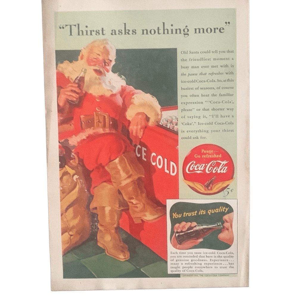 Vintage 1941 Coca Cola Thirst Asks Nothing More As Advertiament