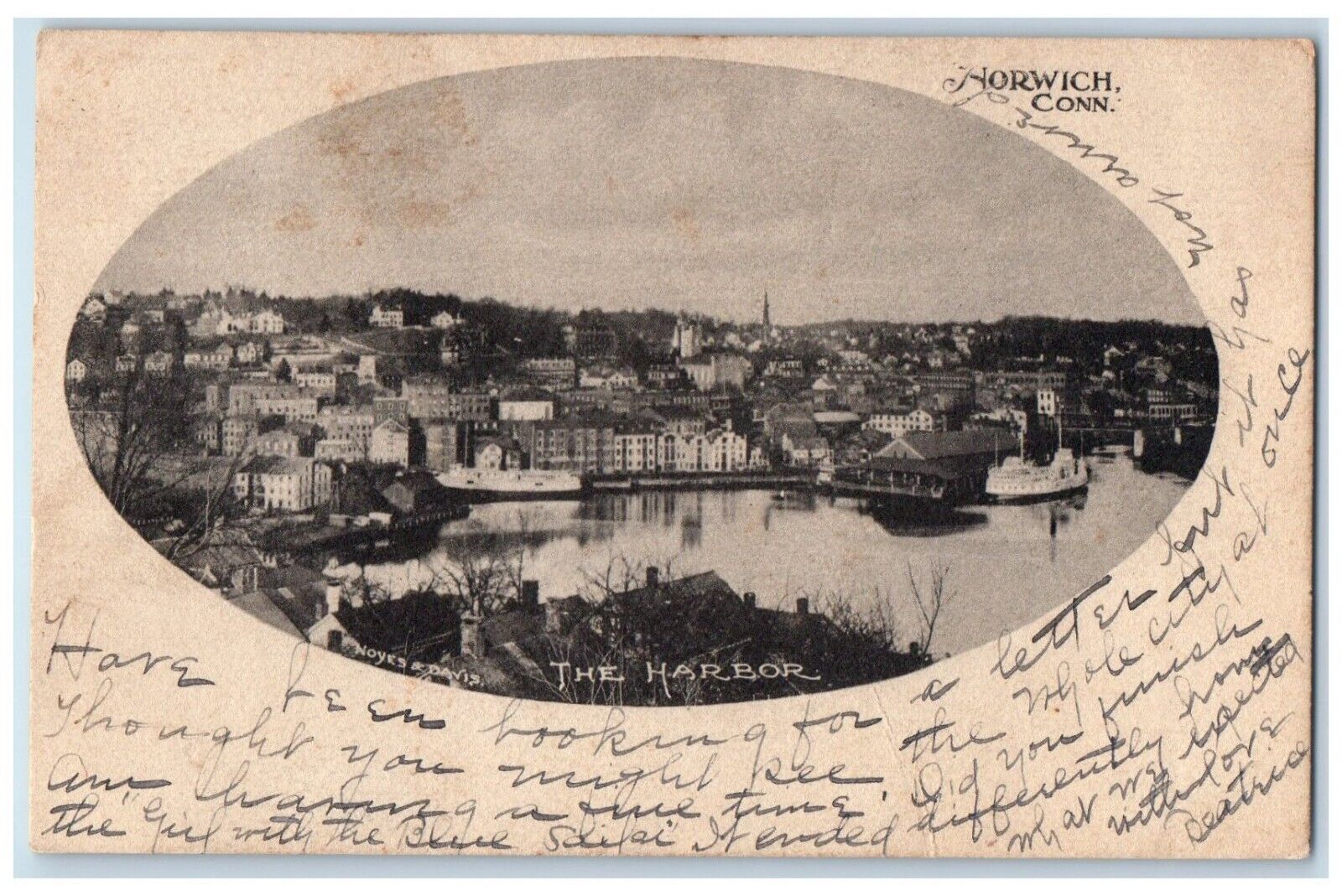 1905 Exterior Building Steamer River Lake Harbor Norwich Connecticut CT Postcard