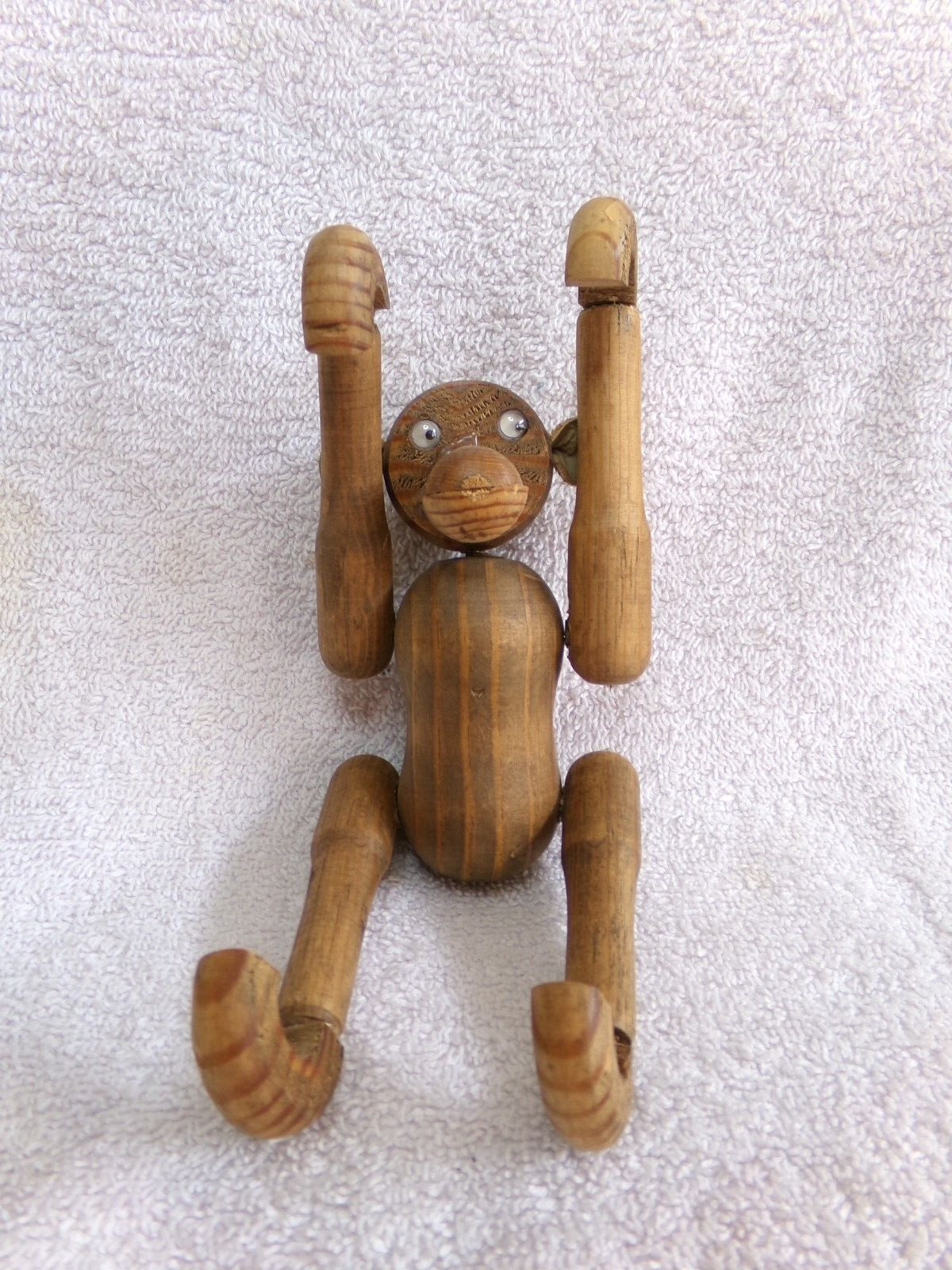 Vitg. Mid Century Kay Bojesen Style Teak Wood Hanging Wooden Articulated Monkey