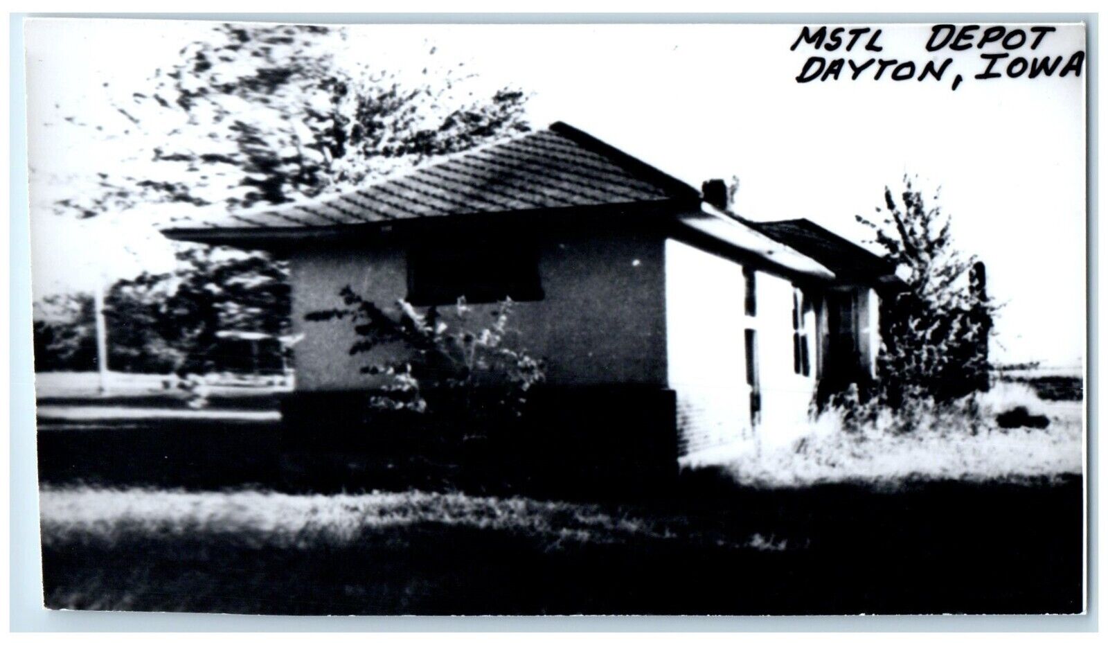 c1960's MSTL Depot Dayton Iowa Vintage Train Depot Station RPPC Photo Postcard
