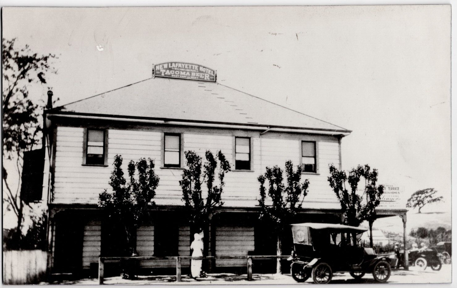 Vintage Photograph 1920s New Lafayette Hotel, Lafayette, CA  6 x 9.5 Mounted