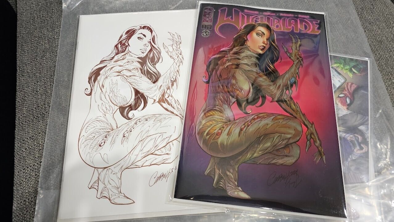 J. Scott Campbell SDCC 2024 Witchblade #1 Cover A (Foil) and Cover B (Line Art)