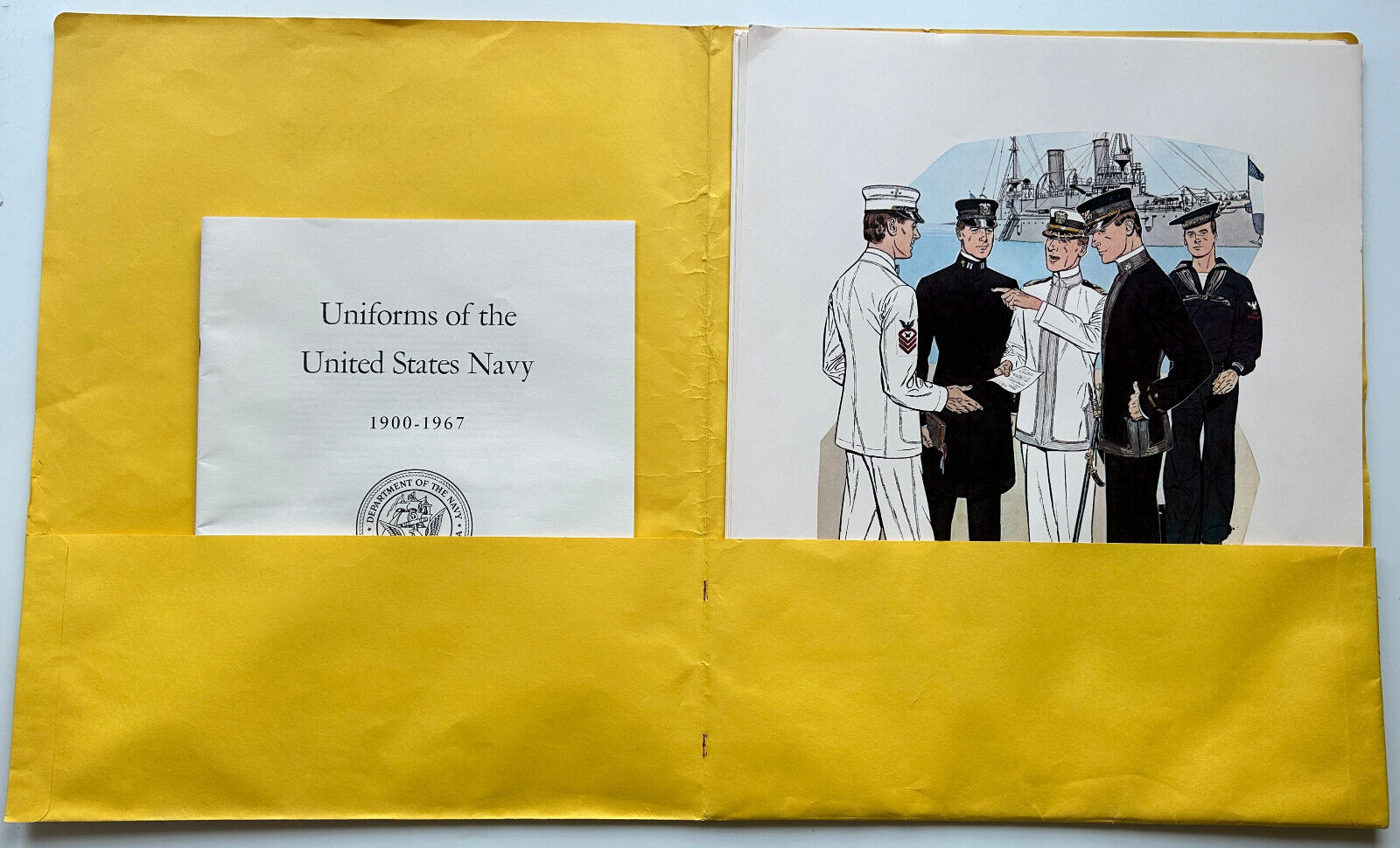 Vtg Uniforms of the United States Navy 1900-1967   12 Prints 20x16 + Booklet