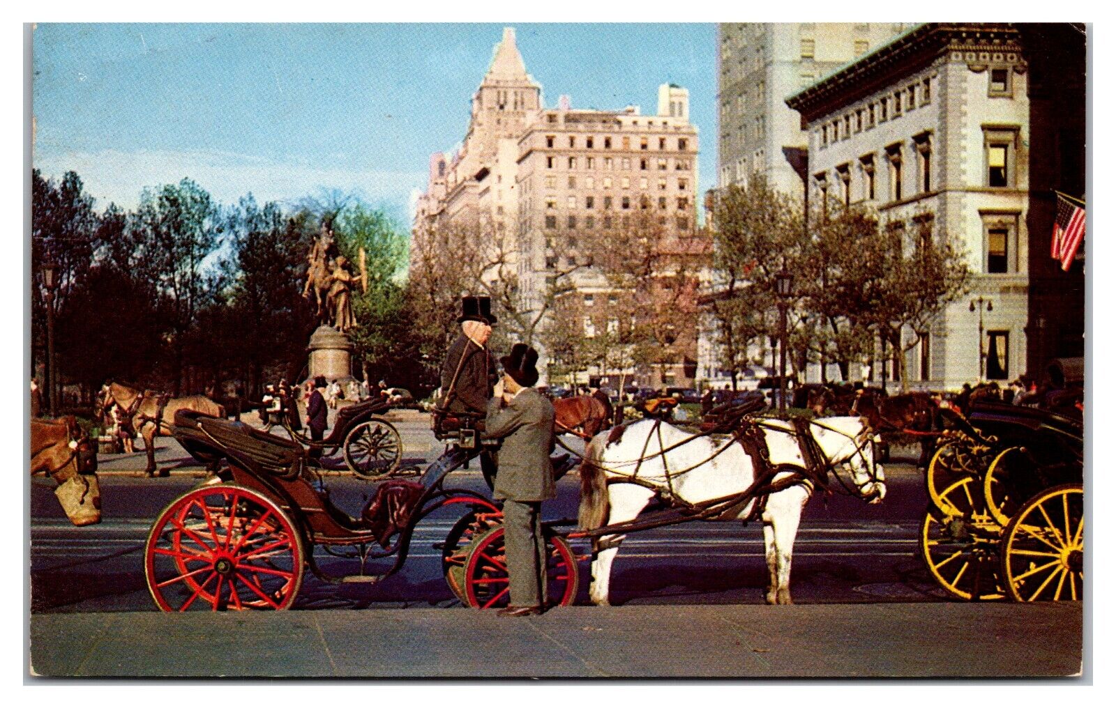 Carriages On 59th Street New York City Postcard