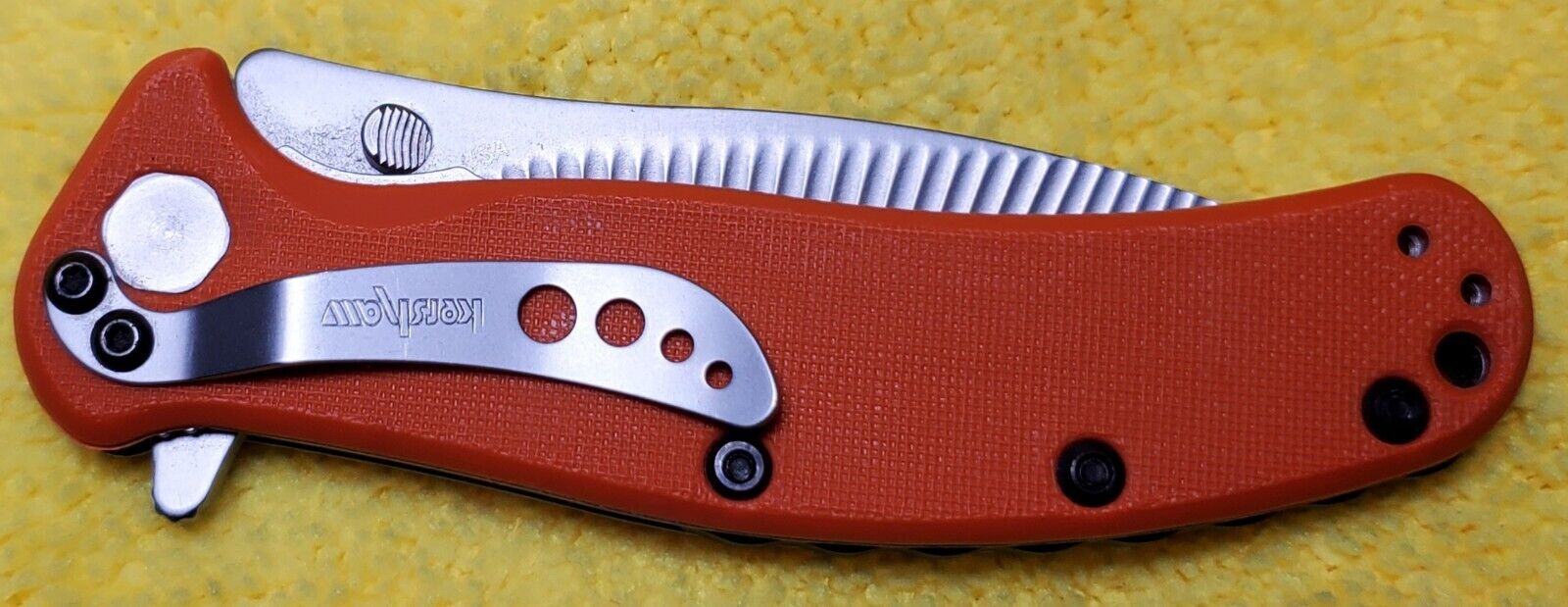 Kershaw 1735OR Zing W/ Scalloped Blade RARE Orange G10 Made In USA CLEAN Sharp