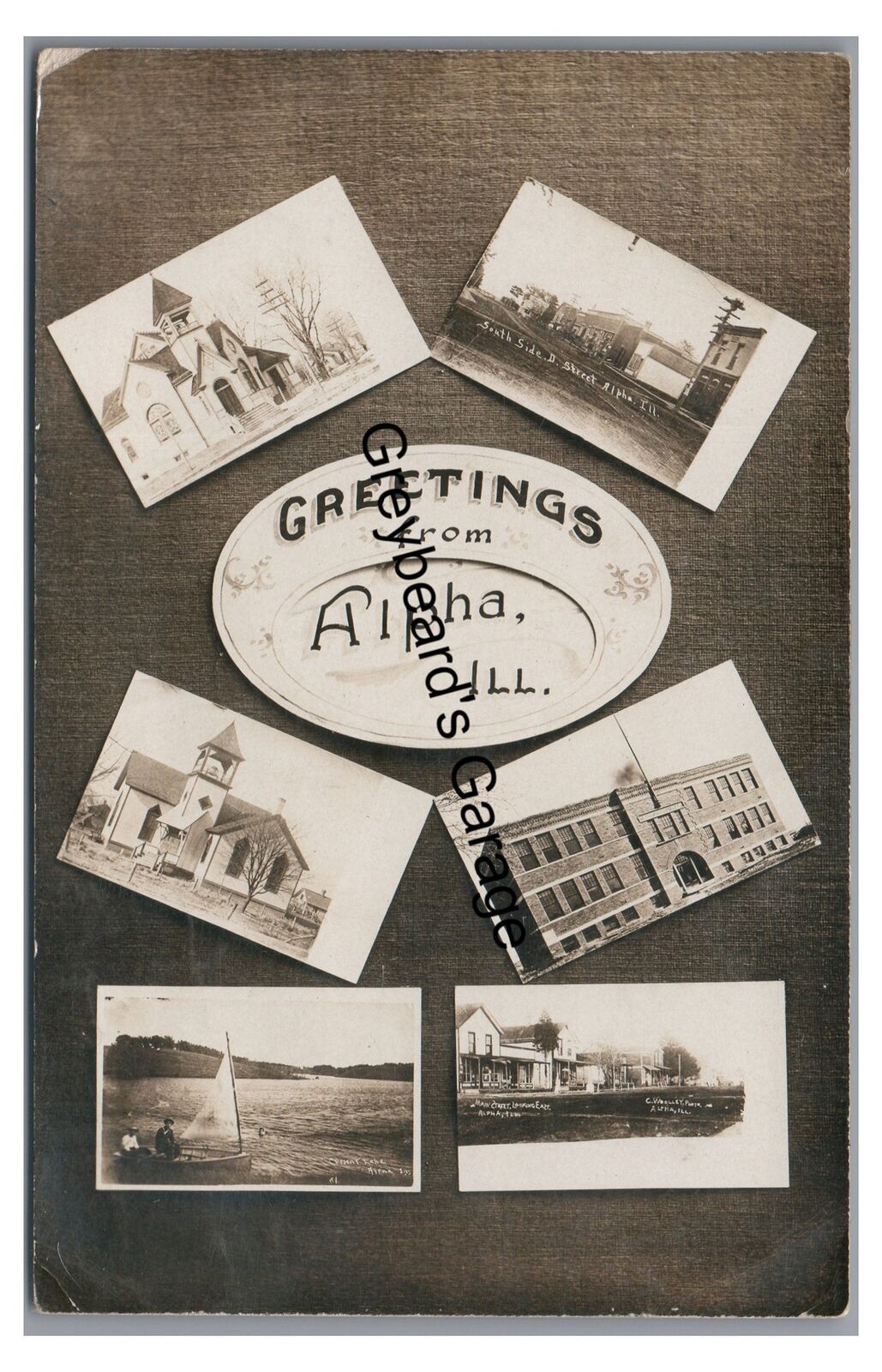 RPPC Multiview Greetings from ALPHA IL Illinois Real Photo Postcard