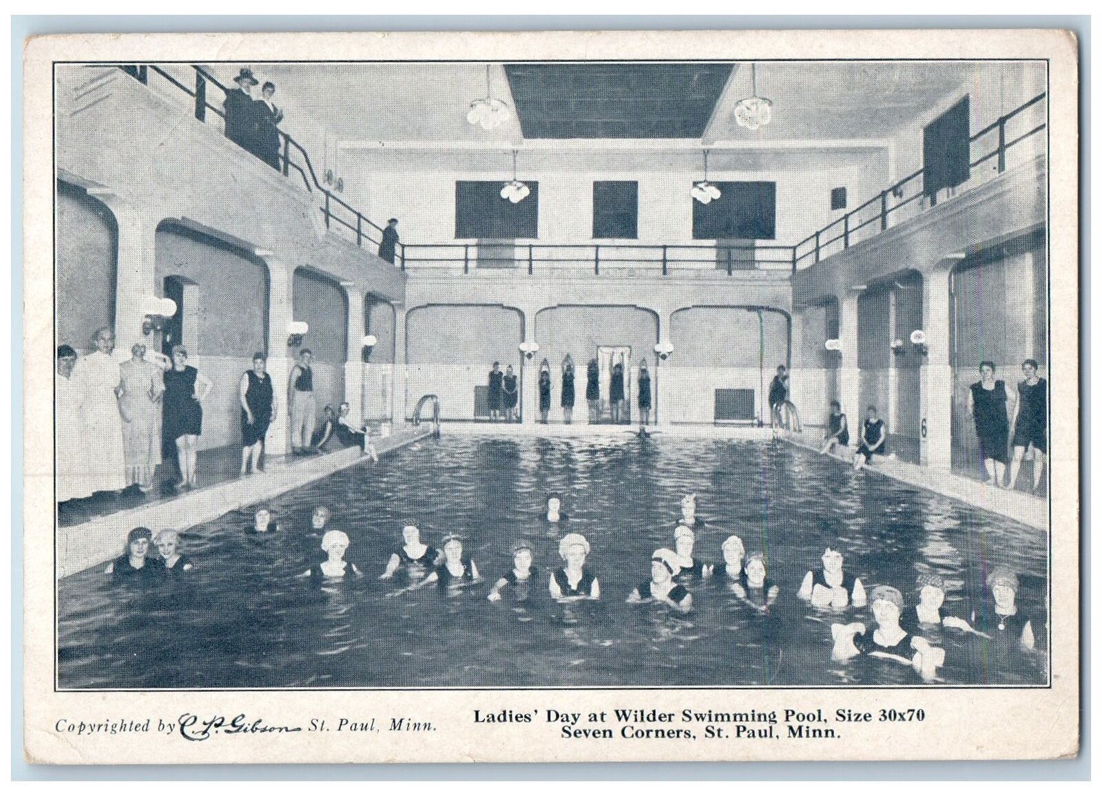 c1920\'s Ladie\'s Day Wilder Swimming Pool St. Paul Minnesota MN Vintage Postcard