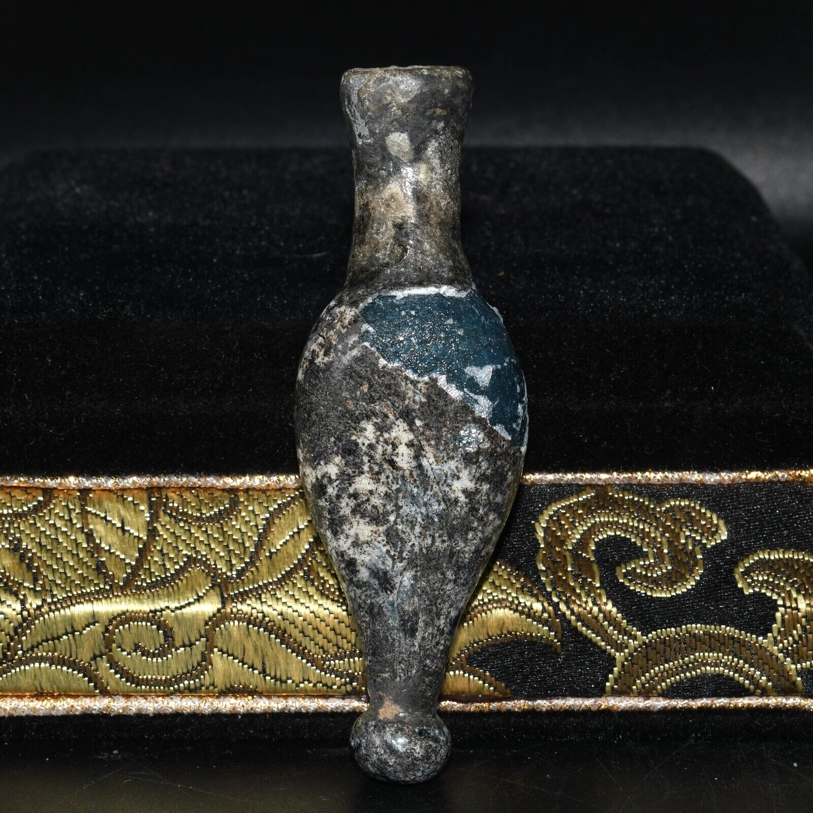Ancient Hellenistic Greek Glass Perfume Bottle Vial Circa 3rd - 1st Century AD