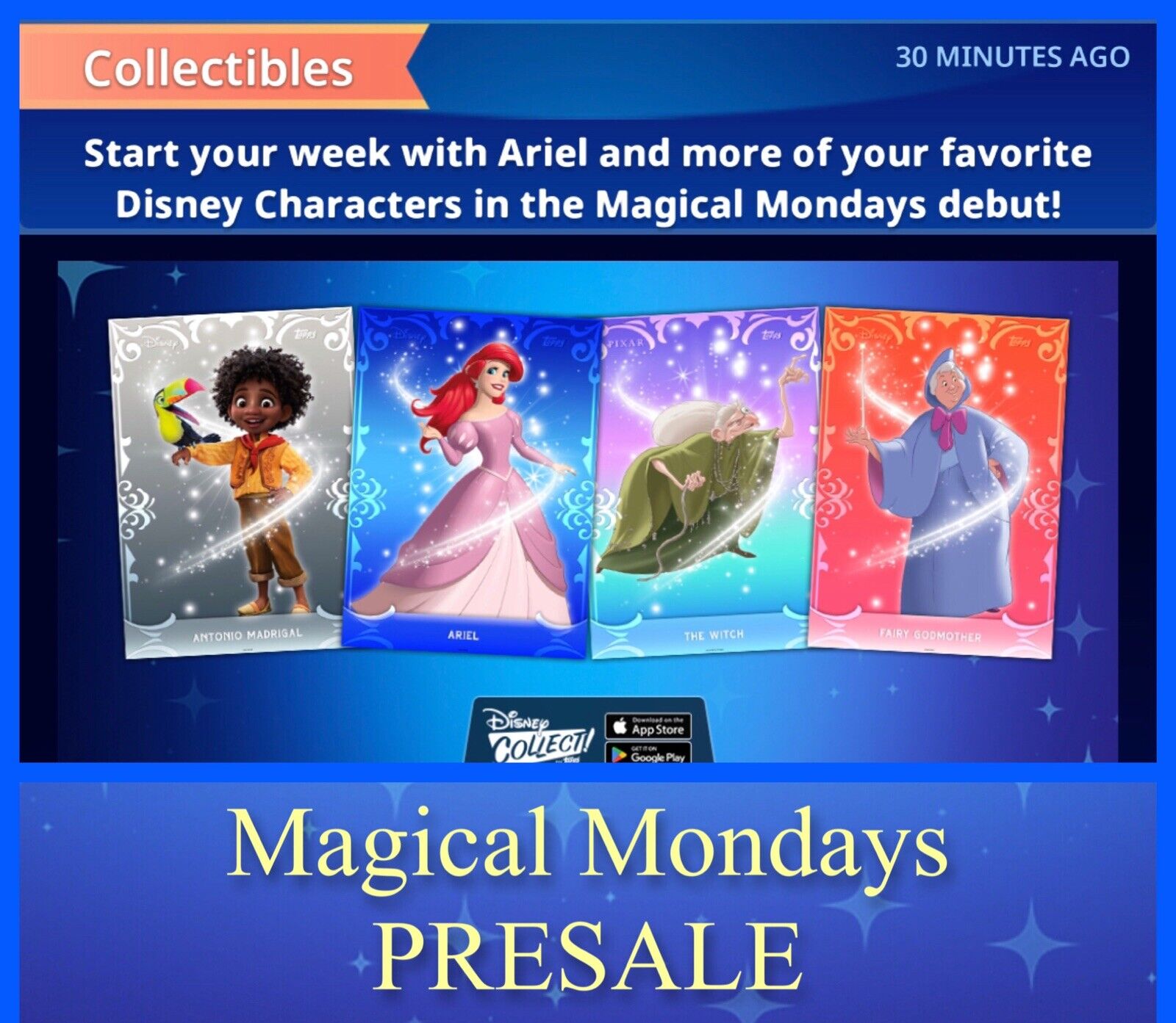 MAGICAL MONDAYS PRESALE-RARE+UNCOMMON ONLY-TOPPS DISNEY COLLECT