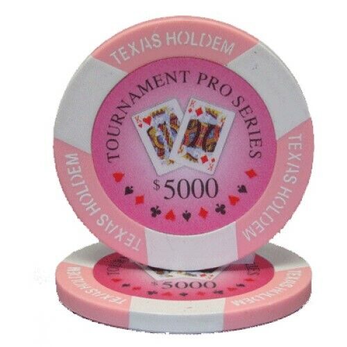 50 Pink $5000 Tournament Pro Poker Chips - Buy 2, Get 1 Free - Mix & Match