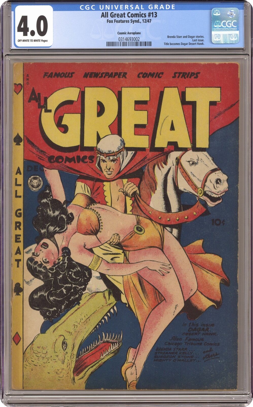 All Great Comics #13 CGC 4.0 Cosmic Aeroplane 1947 0314693002