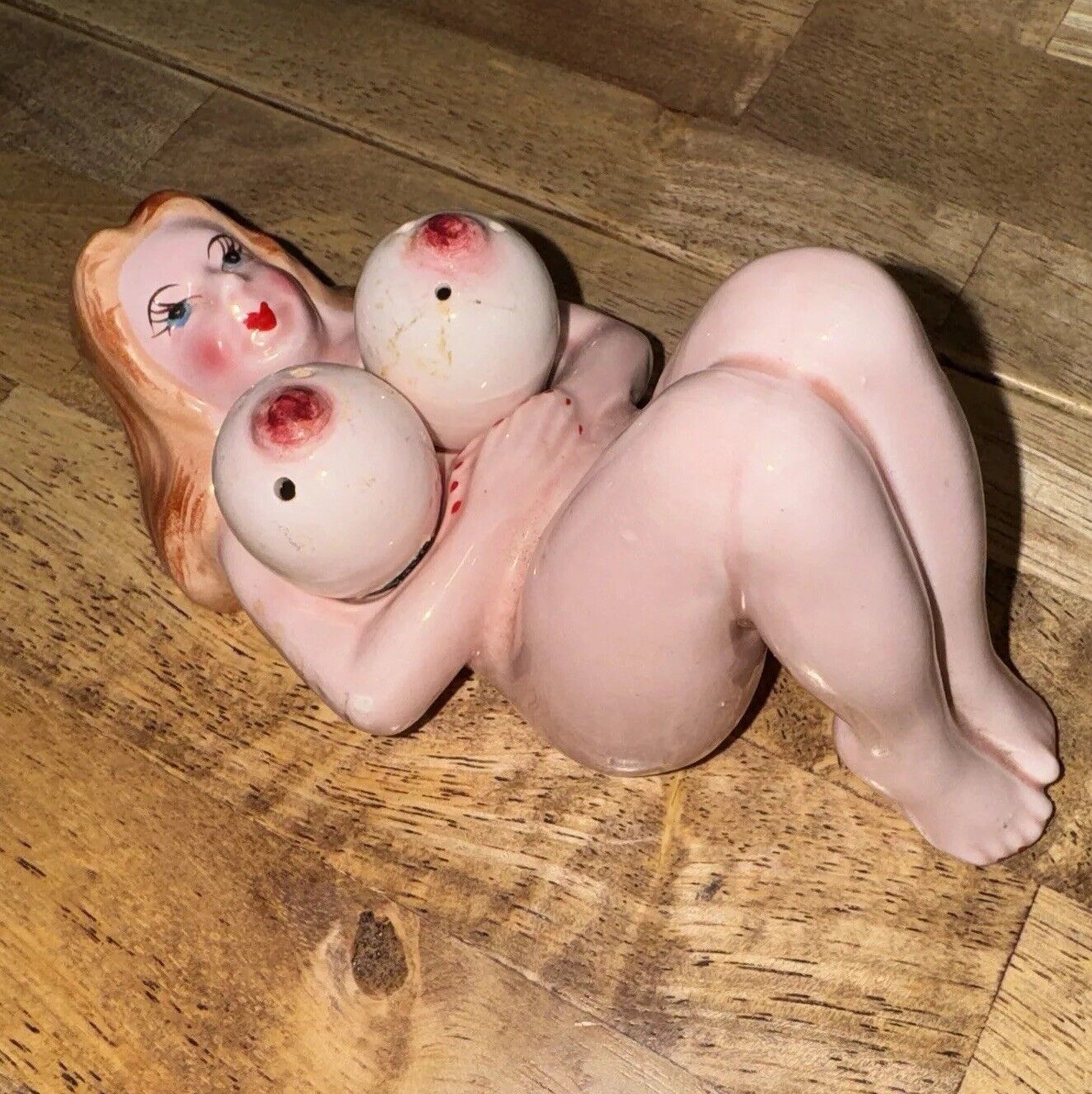 Vintage Naughty Naked Lady Boobs Breasts Salt Pepper Shakers Japan Kitch