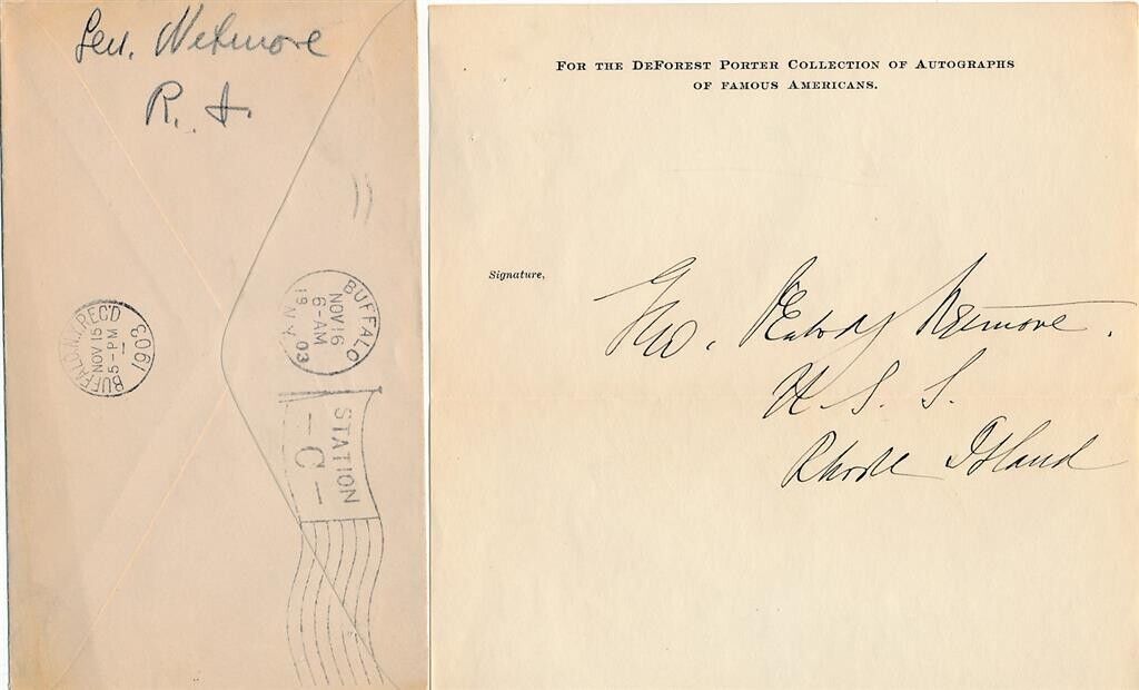 George P. Wetmore- Signed Paper