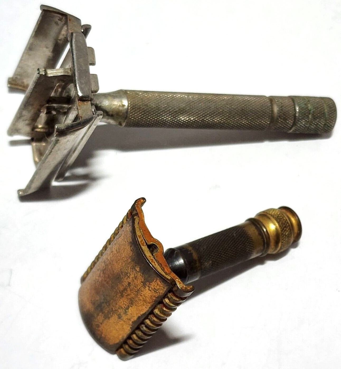 Lot of 2 Vintage Gillette Safety Razor for Parts Speed & Comb Style