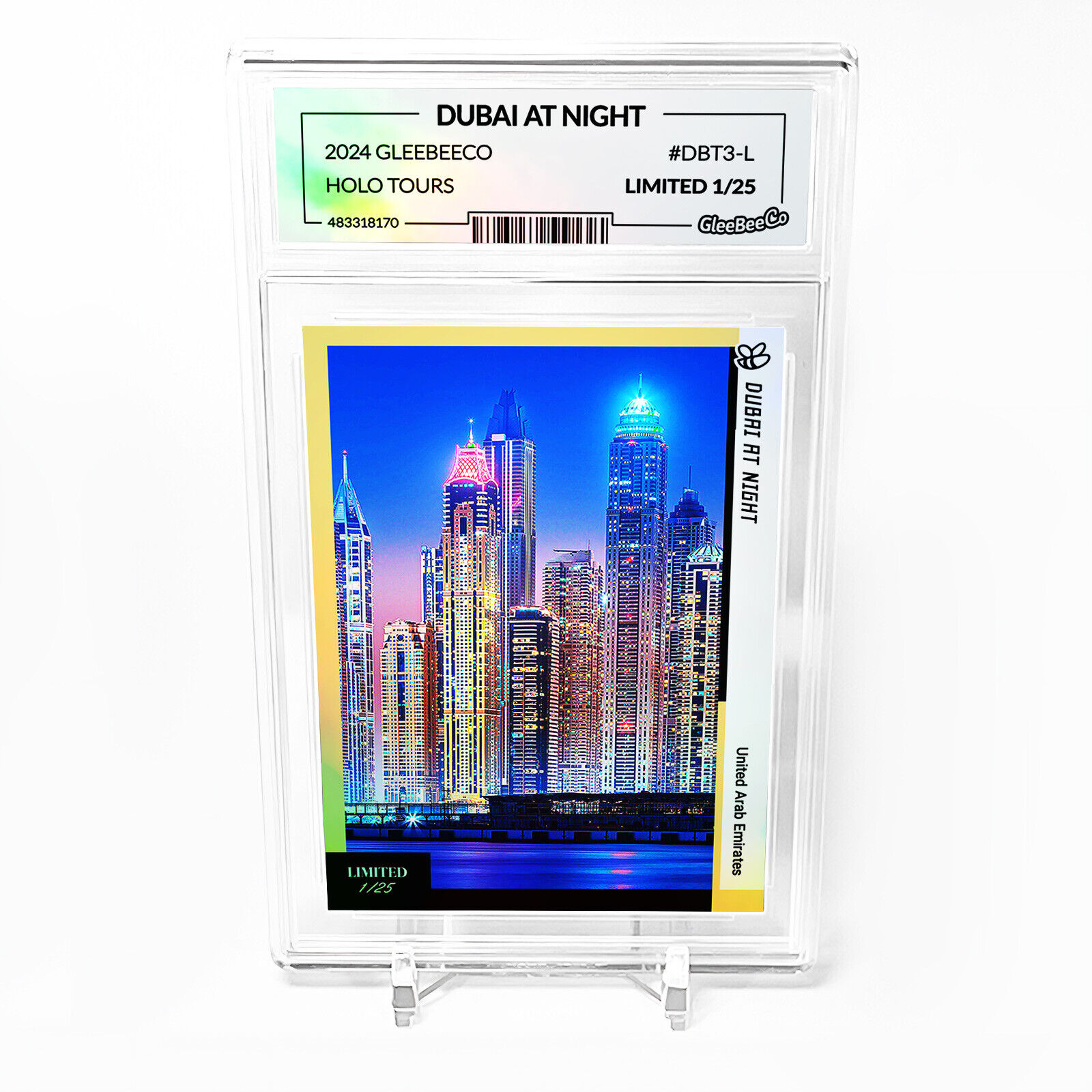 DUBAI AT NIGHT Card 2024 GleeBeeCo United Arab Emirates Holographic #DBT3-L /25