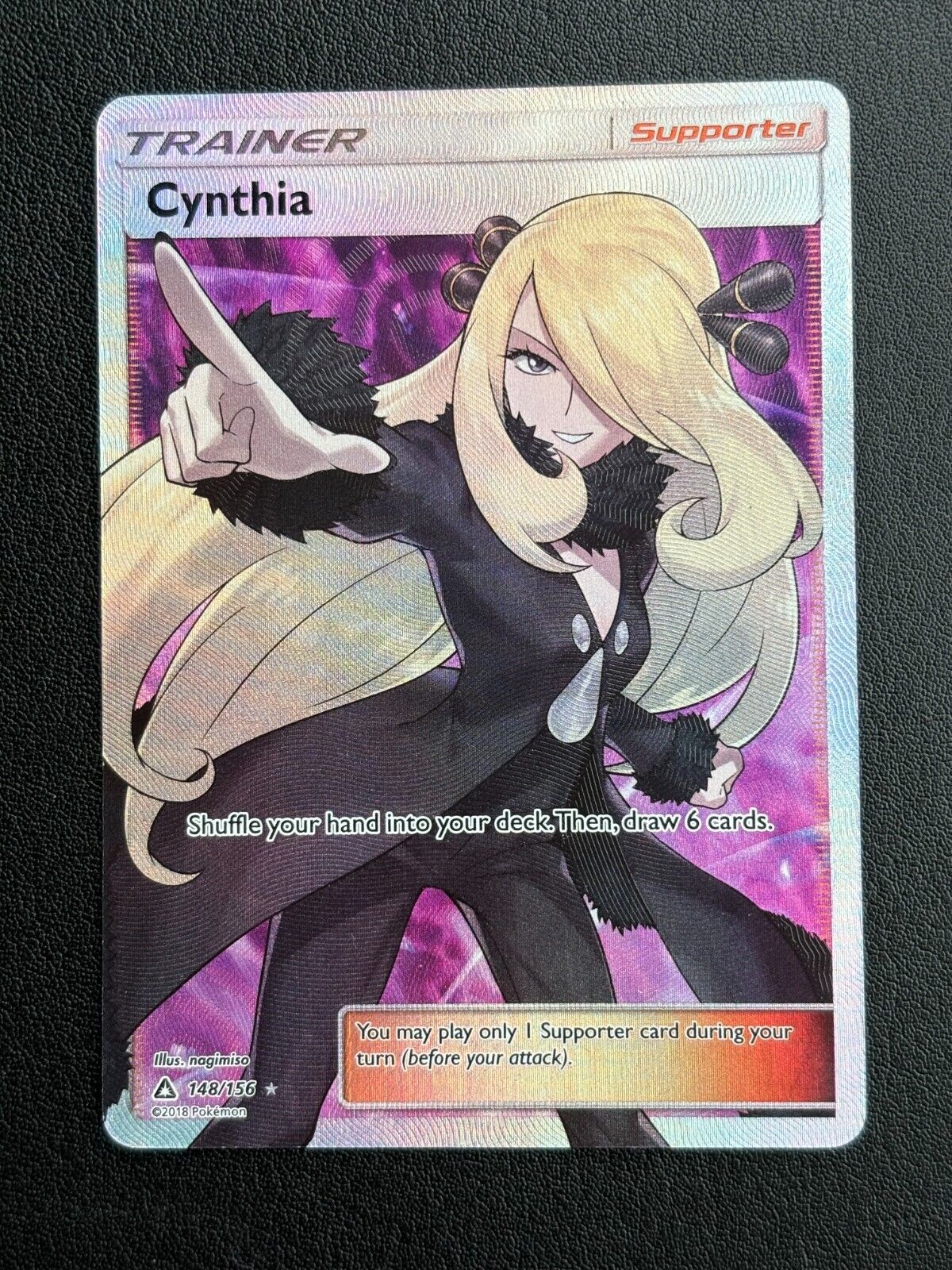 Pokemon Card - Sun & Moon : Ultra Prism - CYNTHIA Full ART TRAINER 148/156