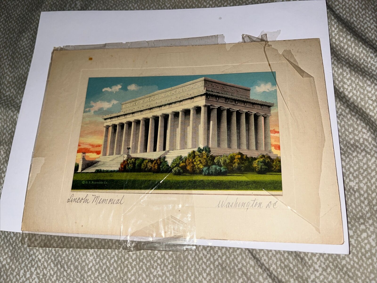 Vintage “Art Views of Washington” Lincoln Memorial DC B. S. Reynolds 5.5 x 8”