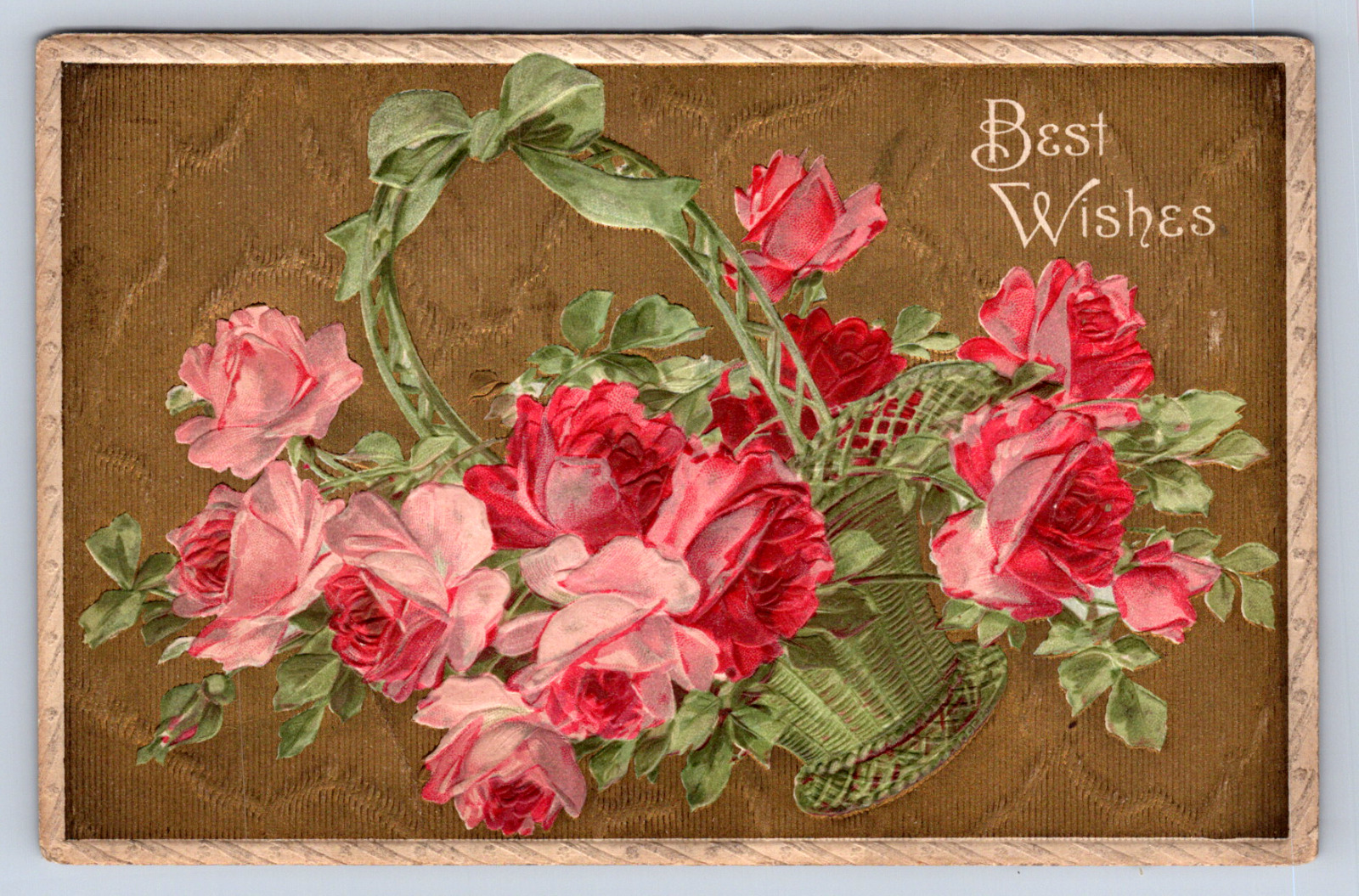 Vintage Postcard Best Wishes Floral 1909 Tippecanoe Ohio