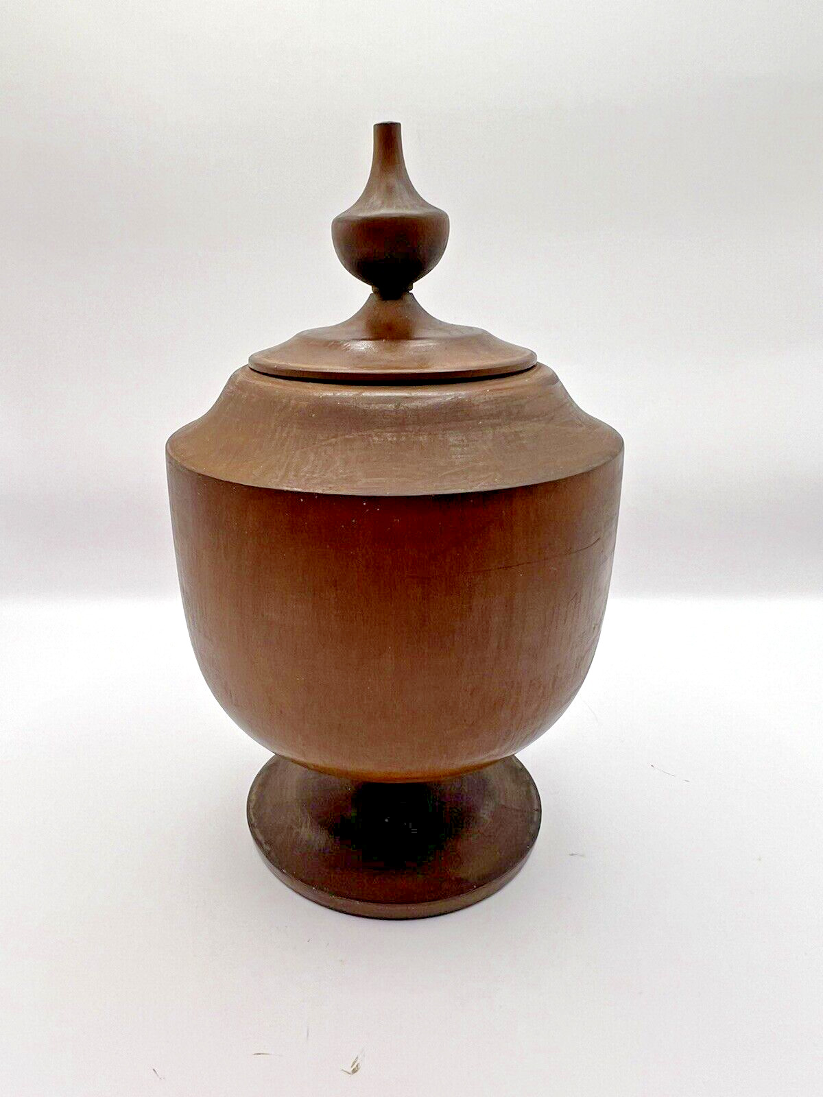 Wooden Tobacco Spice Container Box Primitive Trinket Box with Lid Finial Vintage