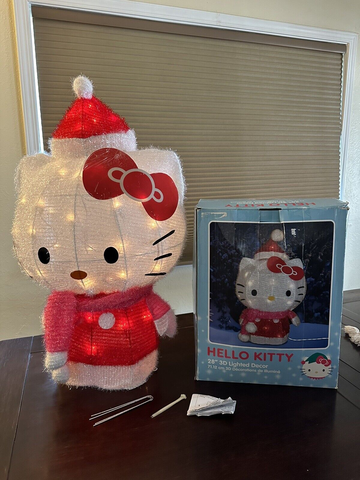 Hello Kitty Christmas 28” 3D Lighted Holiday Decor Jumbo Rare Kurt Adler 2012
