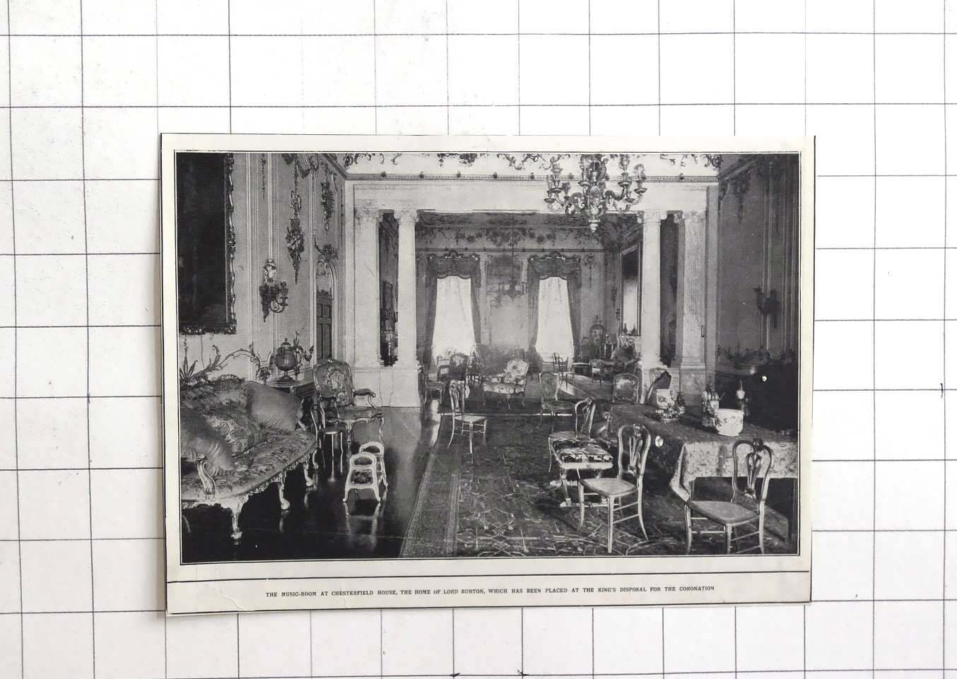 1902 Interior View Of The Music Room At Chesterfield House