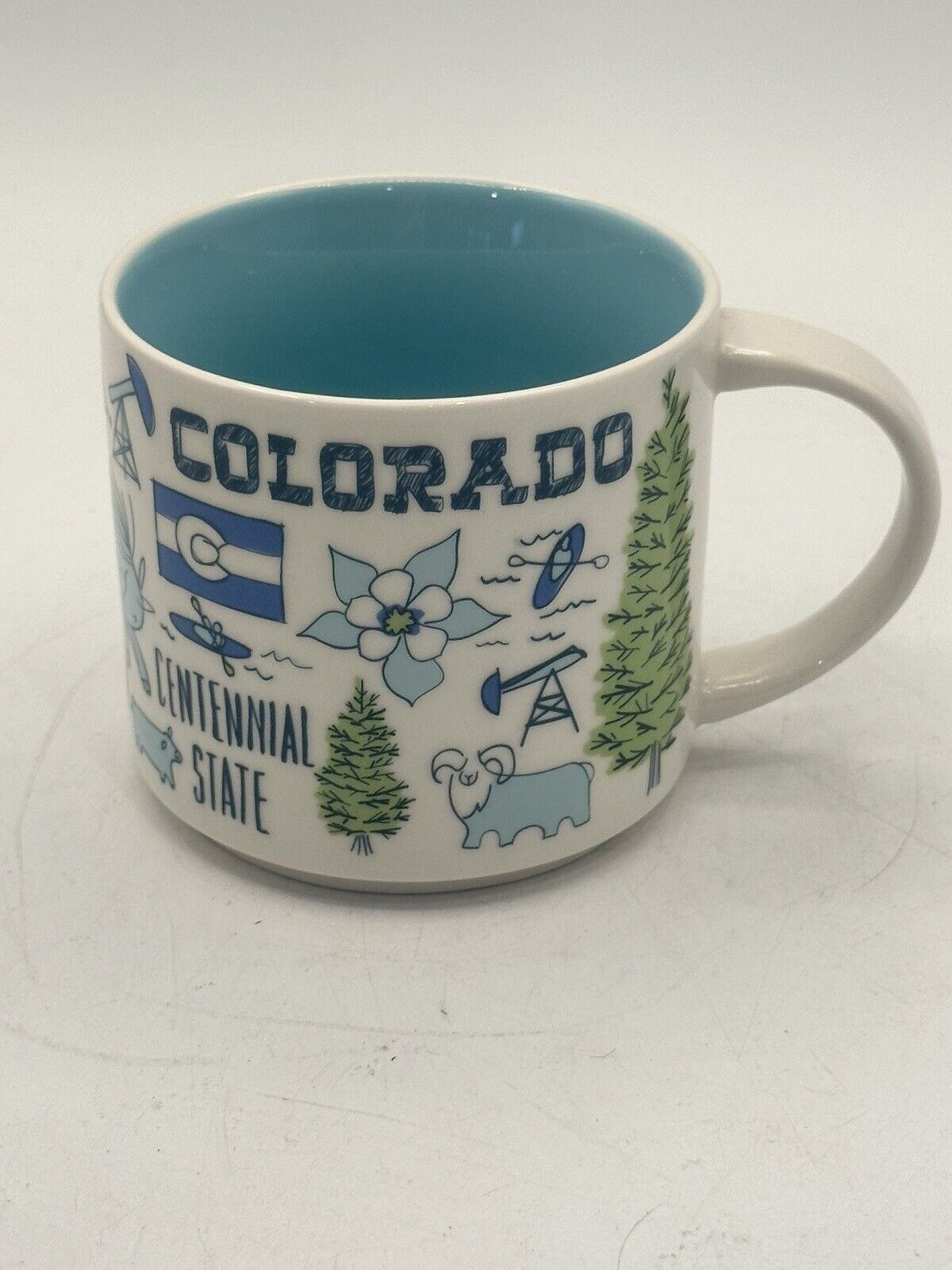 Starbucks Colorado 2017 Been There Series 14oz Coffee Tea Mug Cup Teal