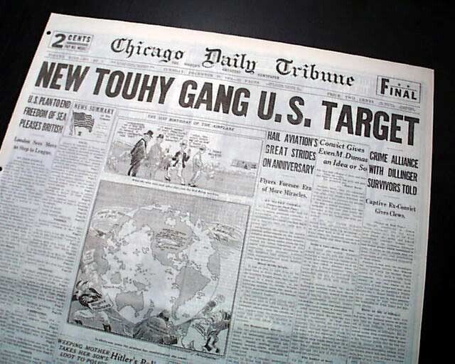JOHN DILLINGER Gang Member Joseph Burns Captured Nice Headline 1934 Newspaper 