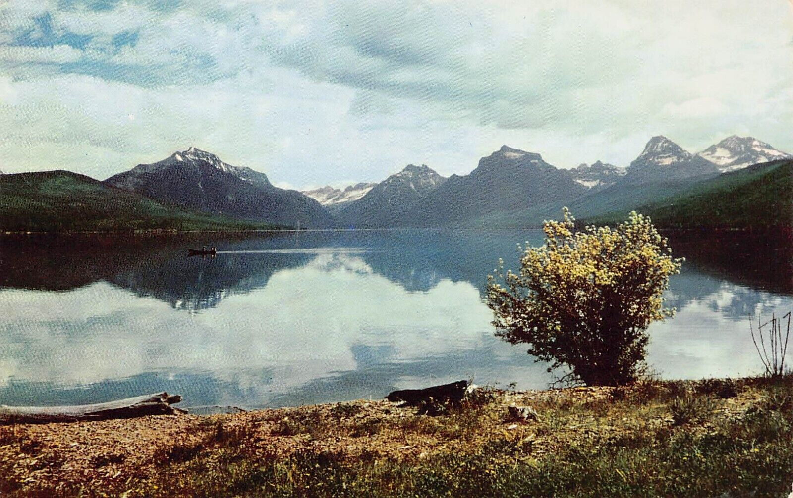 Apgar Village MT Montana Lake McDonald Continental Divide Scenic Vtg Postcard U2