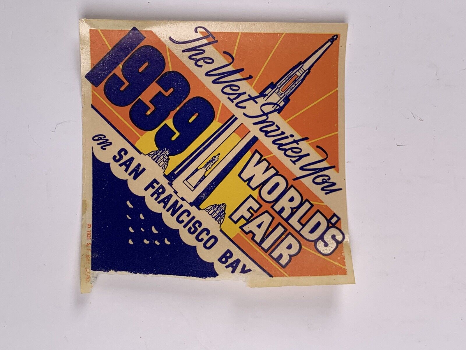 Vintage Label 1939 World’s Fair San Francisco Bay