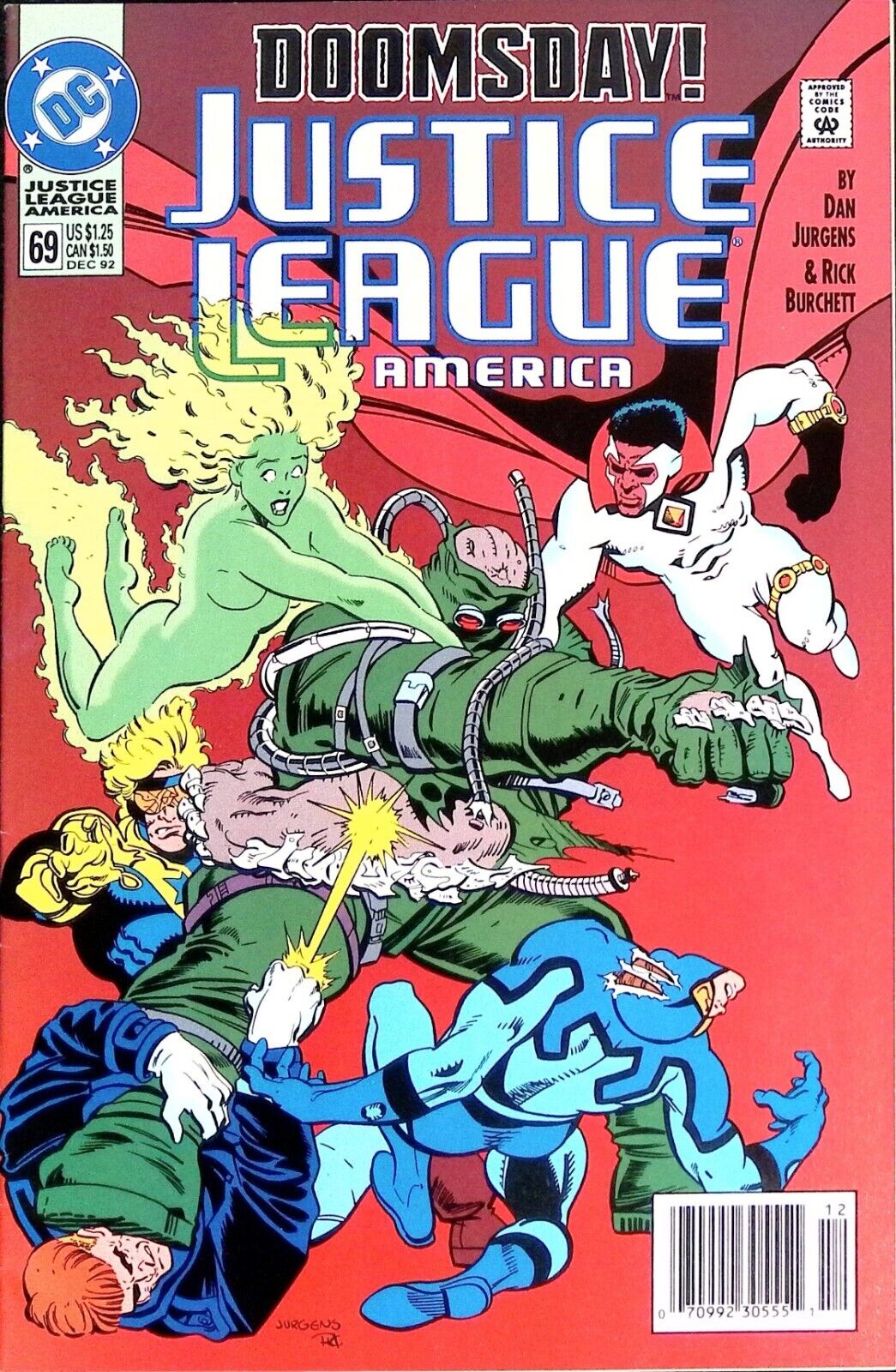 Justice League America #69 - Doomsday v. JLA - Tough DC Newsstand - Super Book