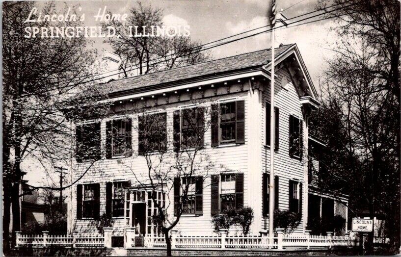 Vintage RPPC Postcard Abraham Lincoln Home in Springfield Illinois IL 1948  Z341