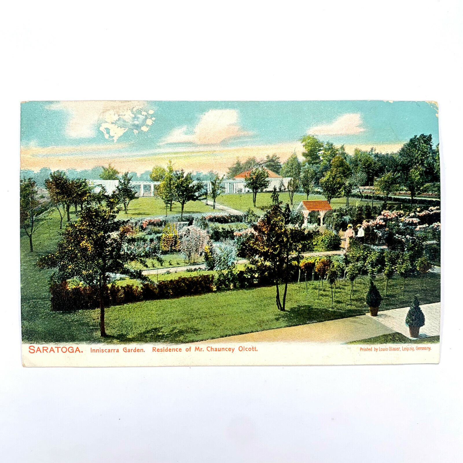 Postcard Florida Saratoga FL Inniscarra Garden Olcott Residence Home Pre-1907 