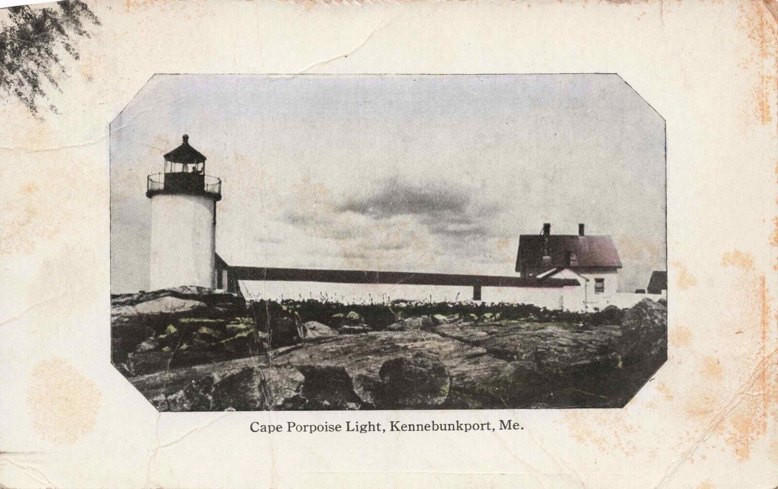 Cape Porpoise Light, Kennebunkport, Maine Vintage PC Posted