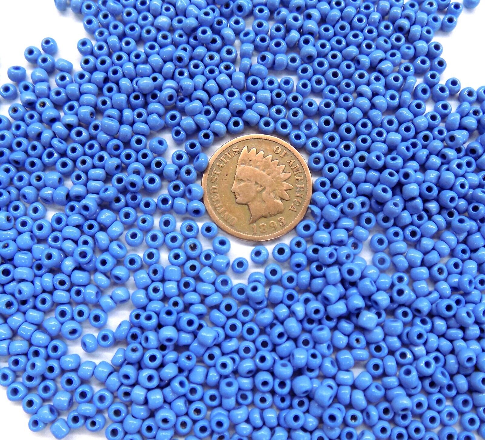 1/2# Pound Bulk 8/0 Cherokee Blue Original Venetian Beads African Trade V256