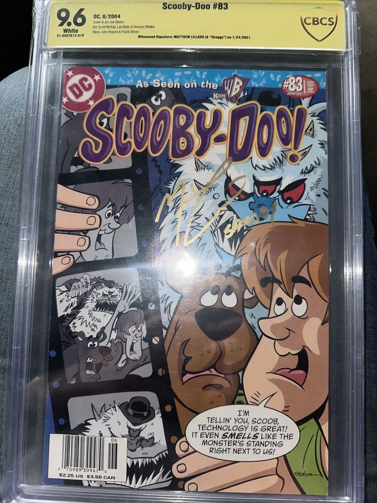 2004 Scooby Doo Comic #83 Signed By Actor Mathew Lillard  “Shaggy” Cgc 9.6