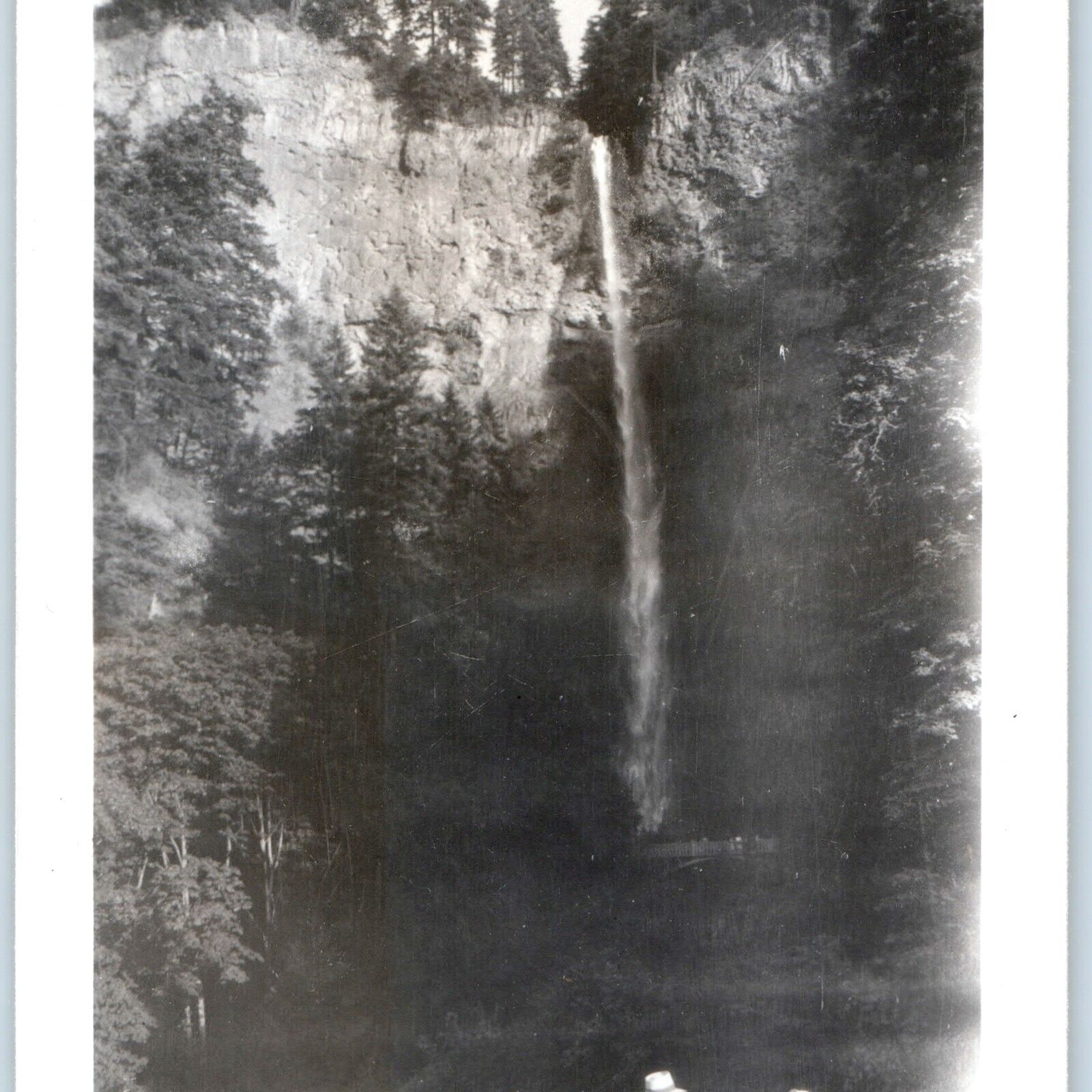 c1940s Oregon Multnomah Falls Waterfall Real Photo Columbia River Gorge C33