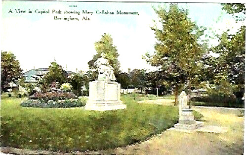 Birmingham AL A View in Capitol Park showing Mary Callahan Monument