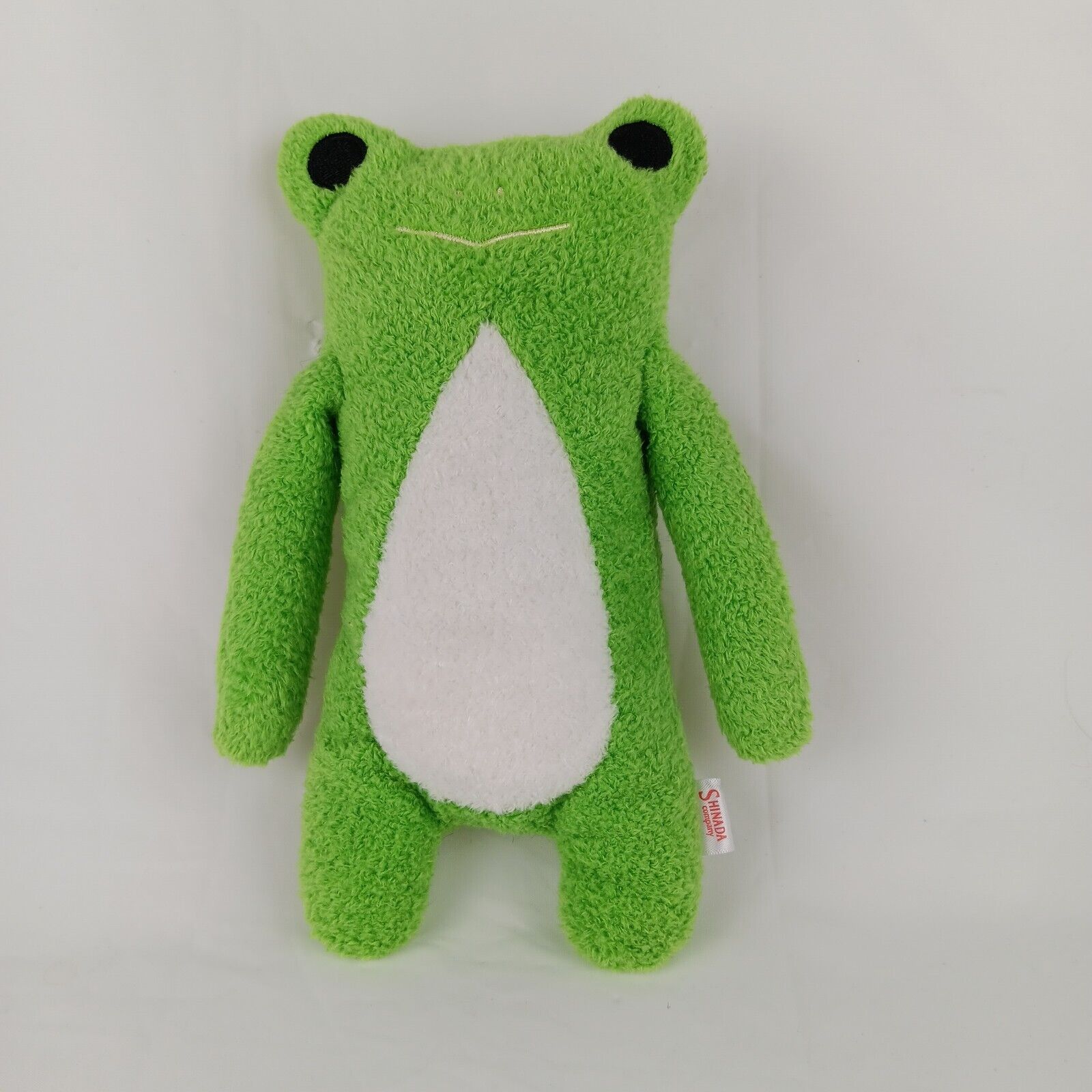 Shinada Company Green Frog Plush 8 inch Fumofumo san Plush Toy Doll Japan