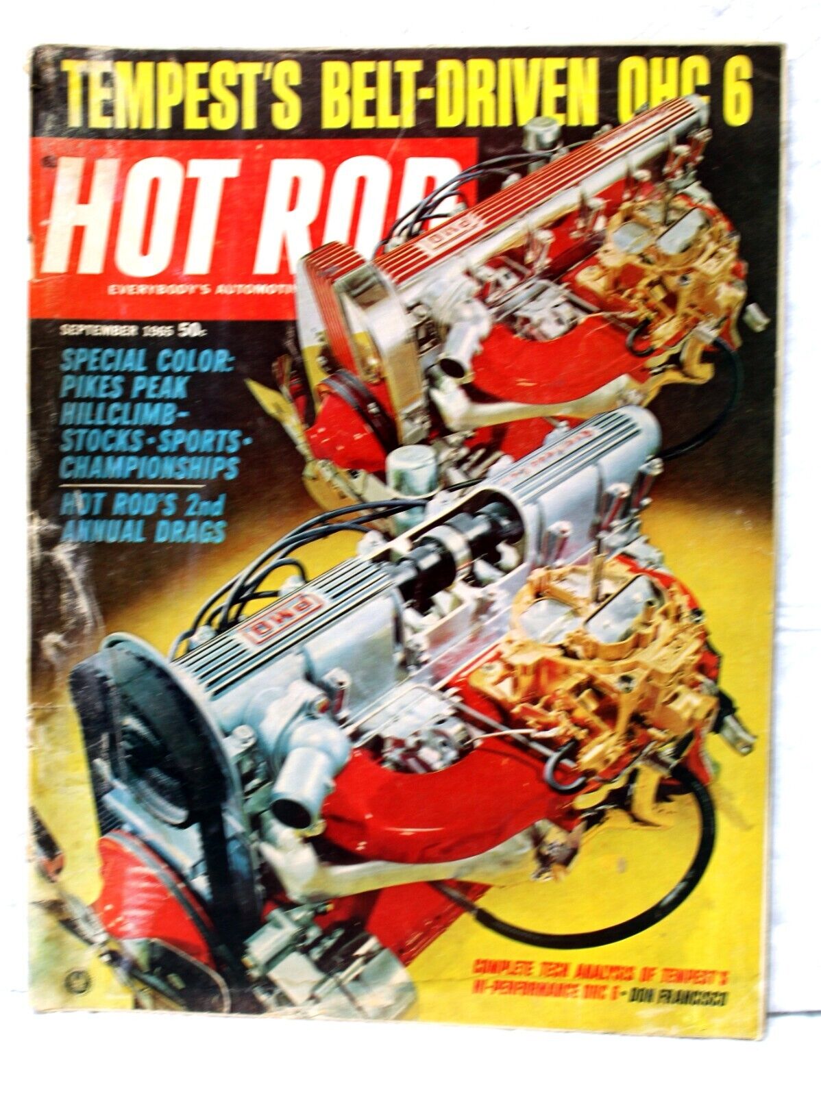 HOT ROD magazine September 1965 Racing Dragster Pontiac Tempest Drag Top Fuel