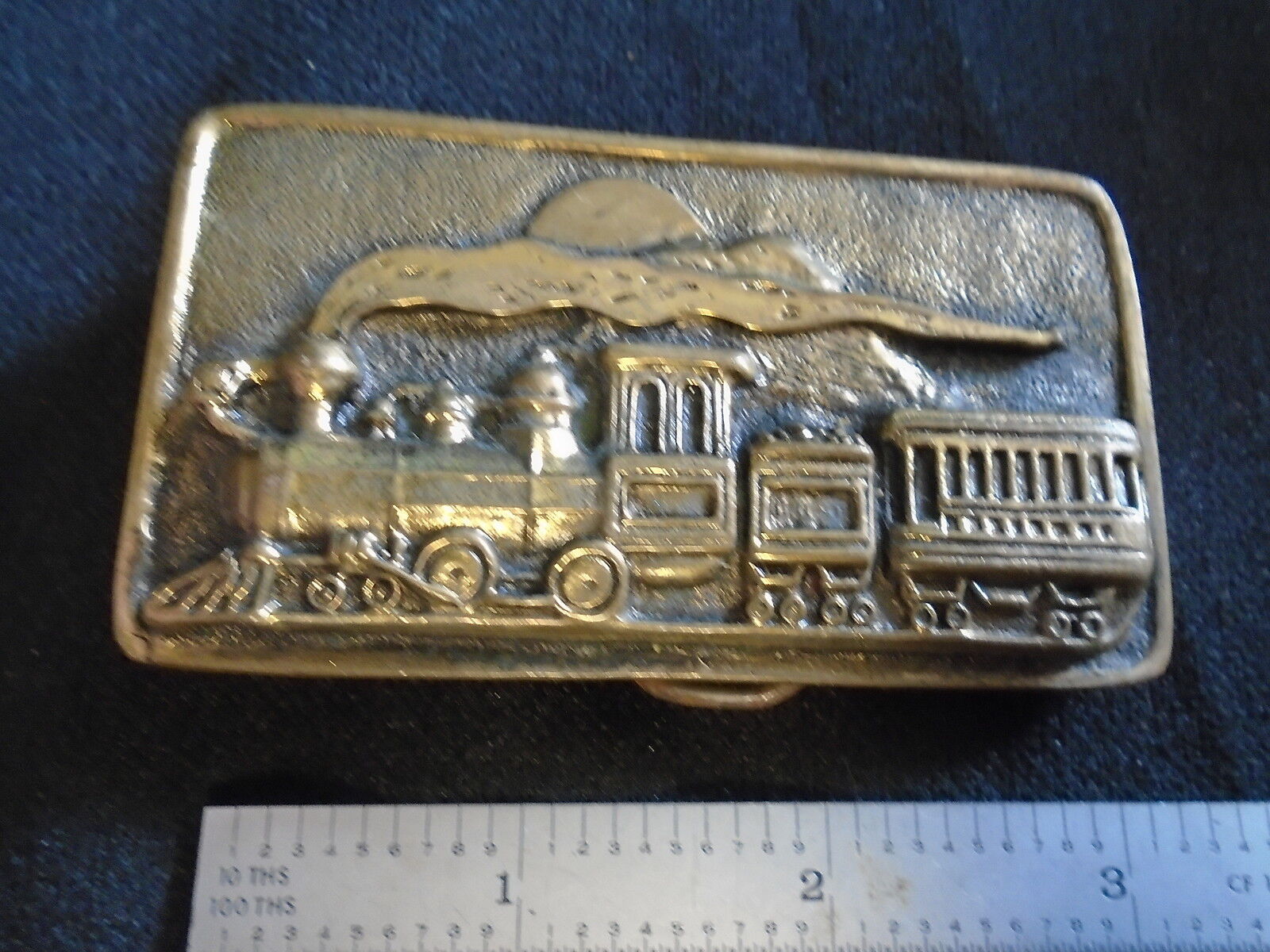 1976 Heavy Bronze Steam Train Belt Buckle