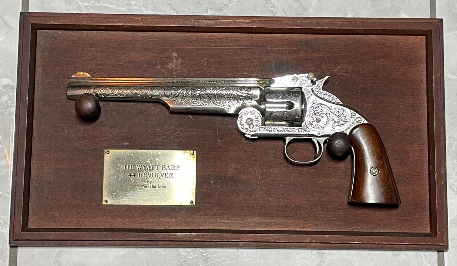 Franklin Mint The Wyatt Earp Colt .44 Revolver With Wall Display No Paperwork