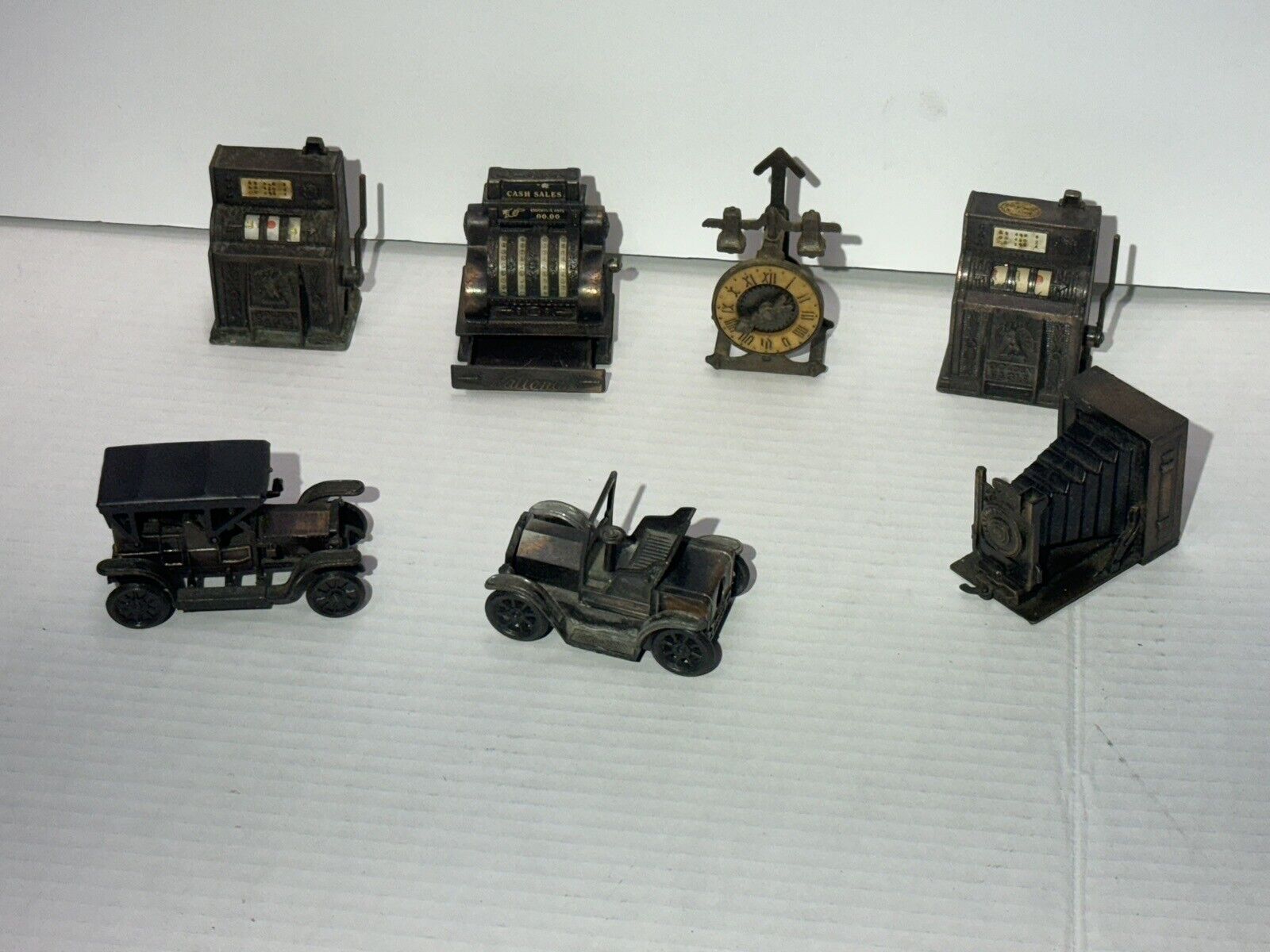Diecast Bronze Pencil Sharpeners NY USA NICE Rare Vintage Lot of 7 Different 