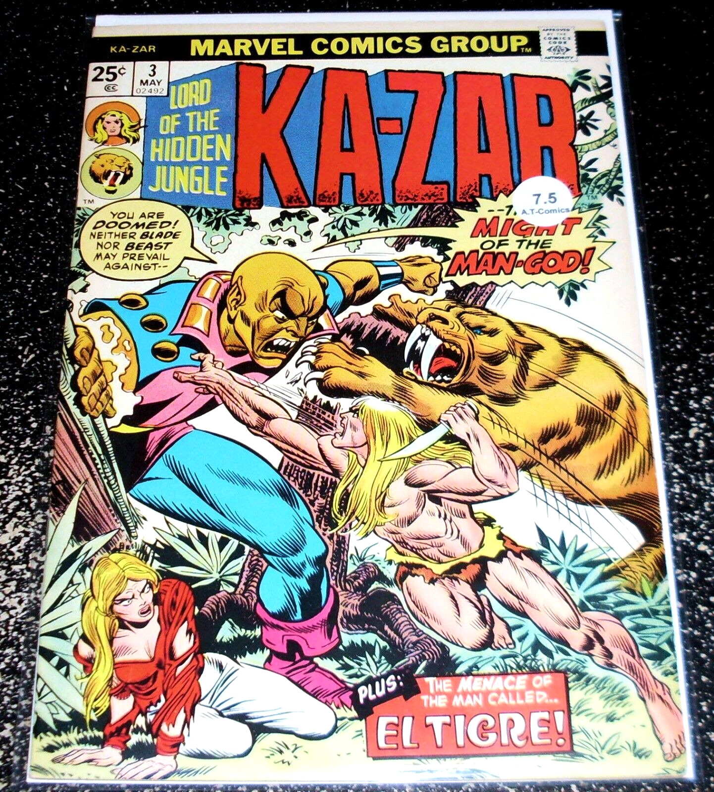 Ka-Zar 3 (7.5) 1st Print 1974 Marvel Comics W/MVS - Flat Rate Shipping
