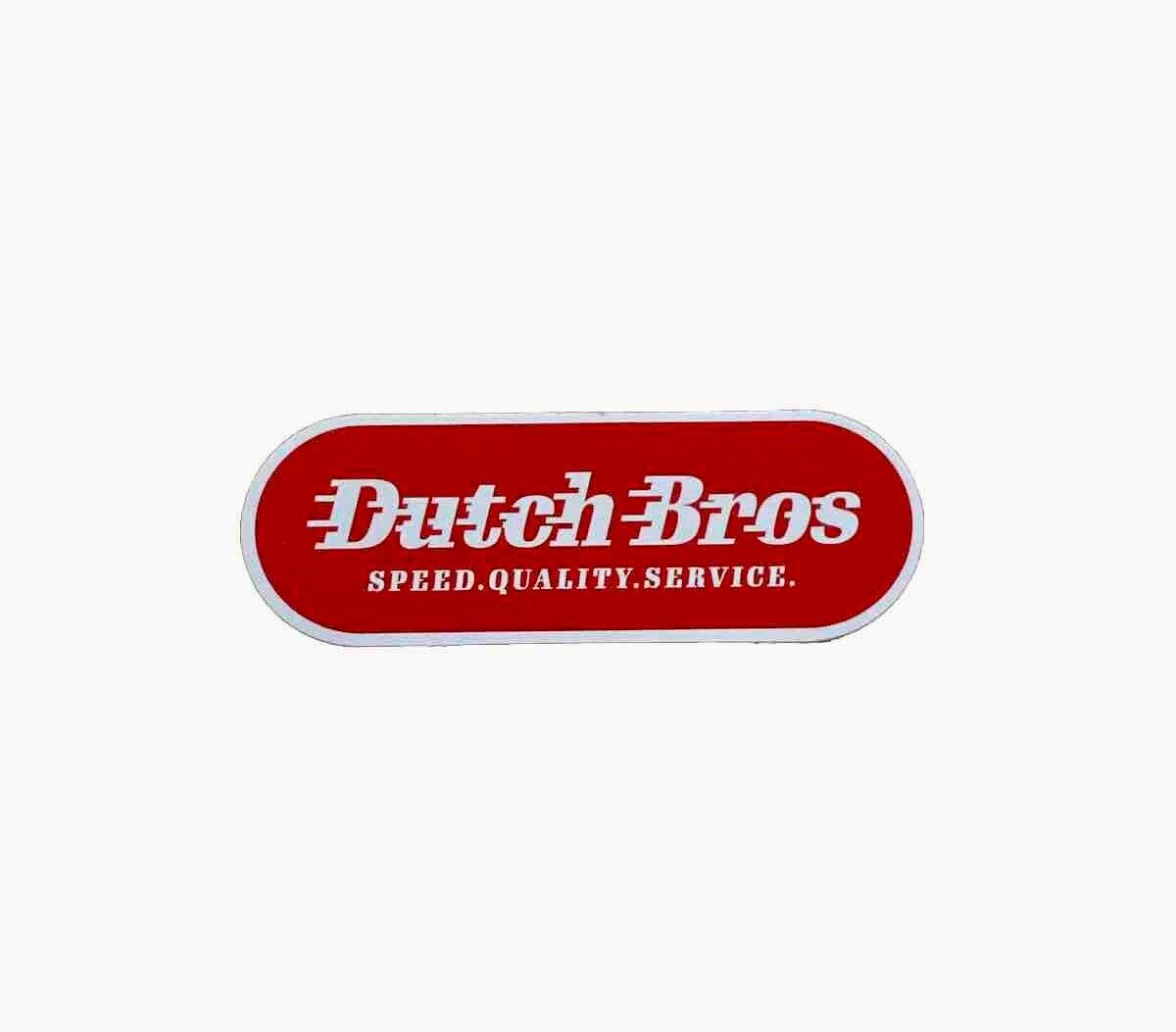 Dutch Bros Sticker Grants Pass Collection Speed Quality Service Red Motion Logo