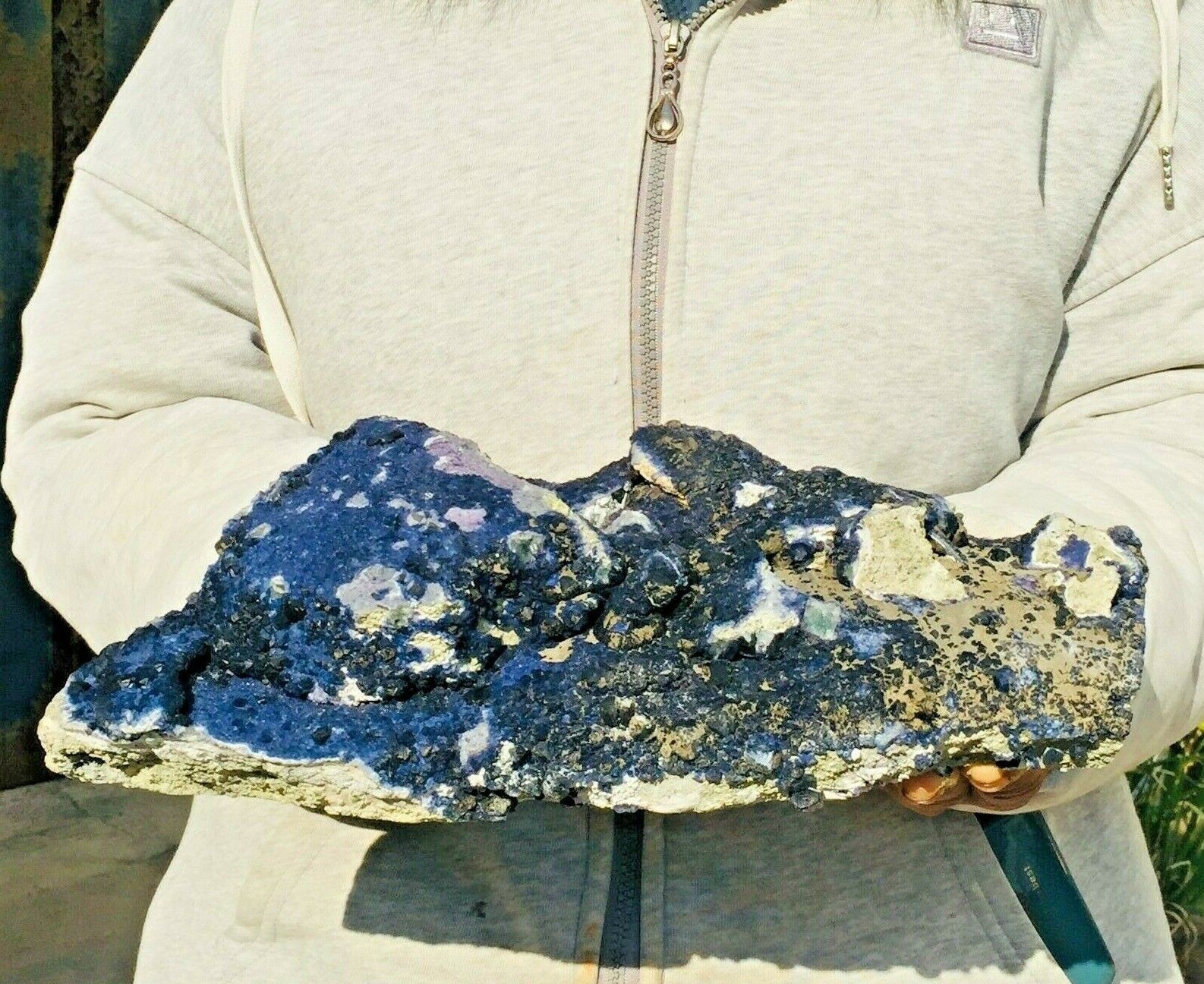 9.0lb Large Blue Fluorite Cube Particle Gemstone Quartz Crystal Specimen Heals