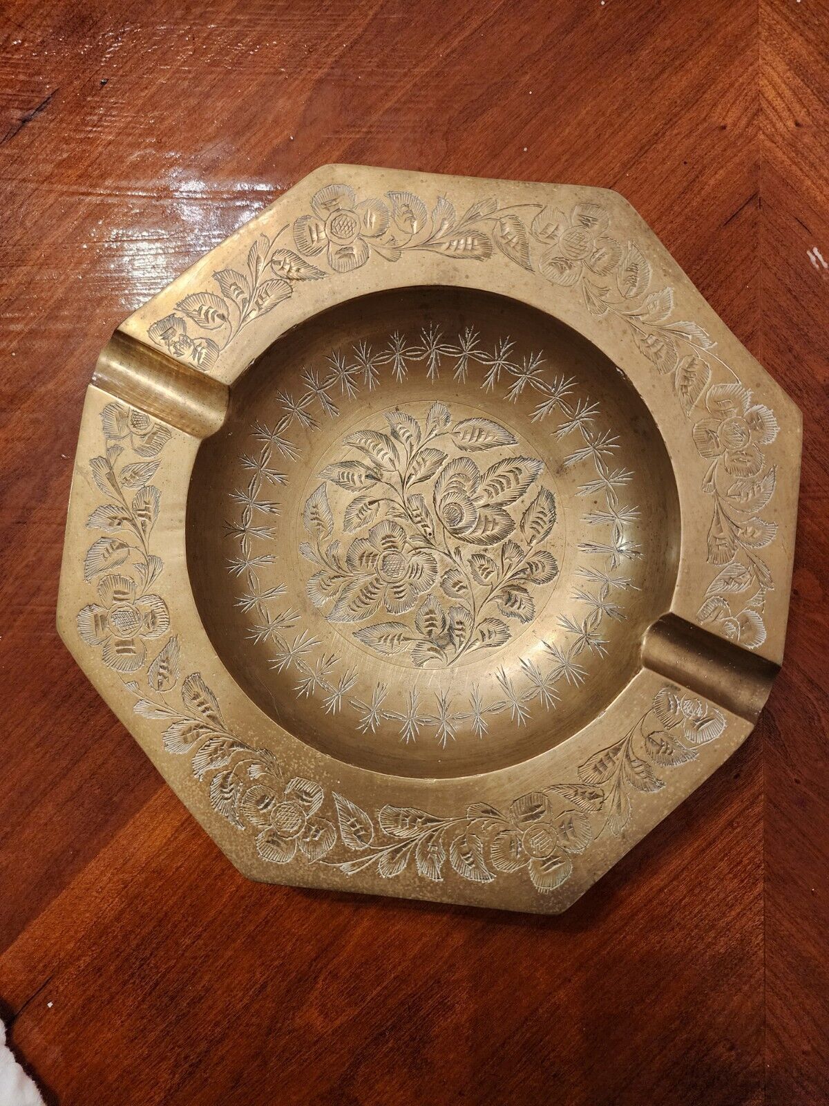 antique brass ashtray vintage