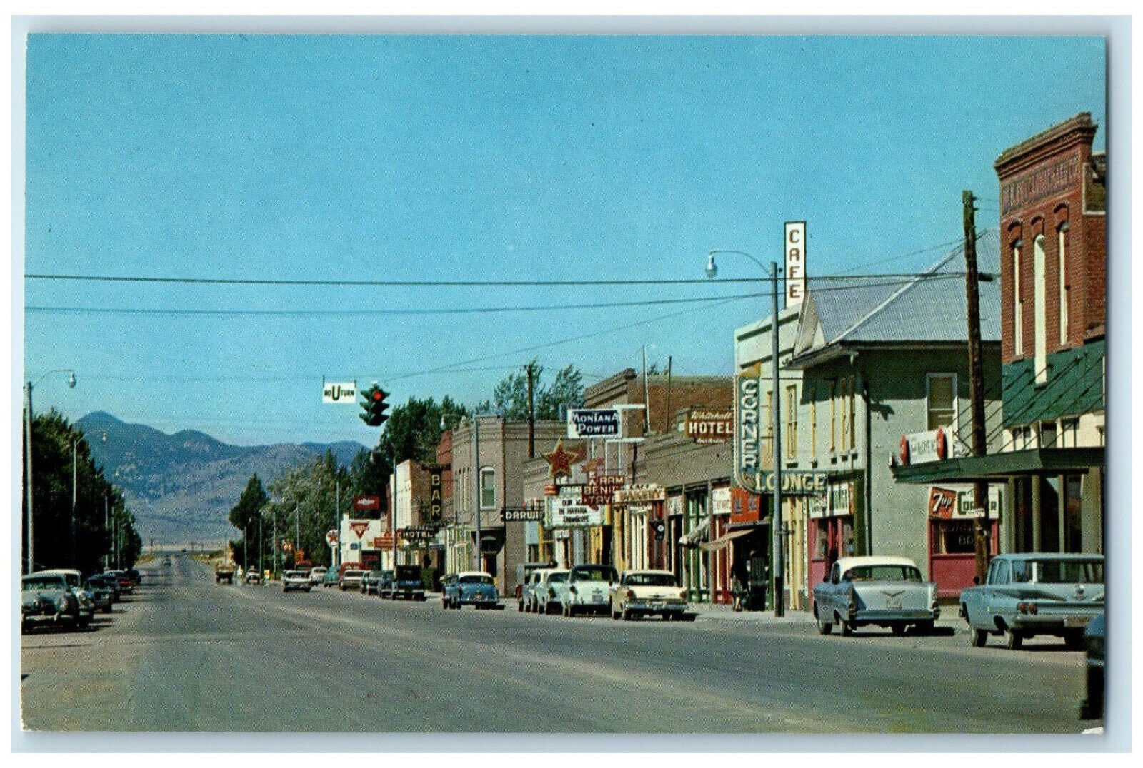 c1960\'s Bar Hotel Lounge Whitehall Montana MT Unposted Vintage Postcard