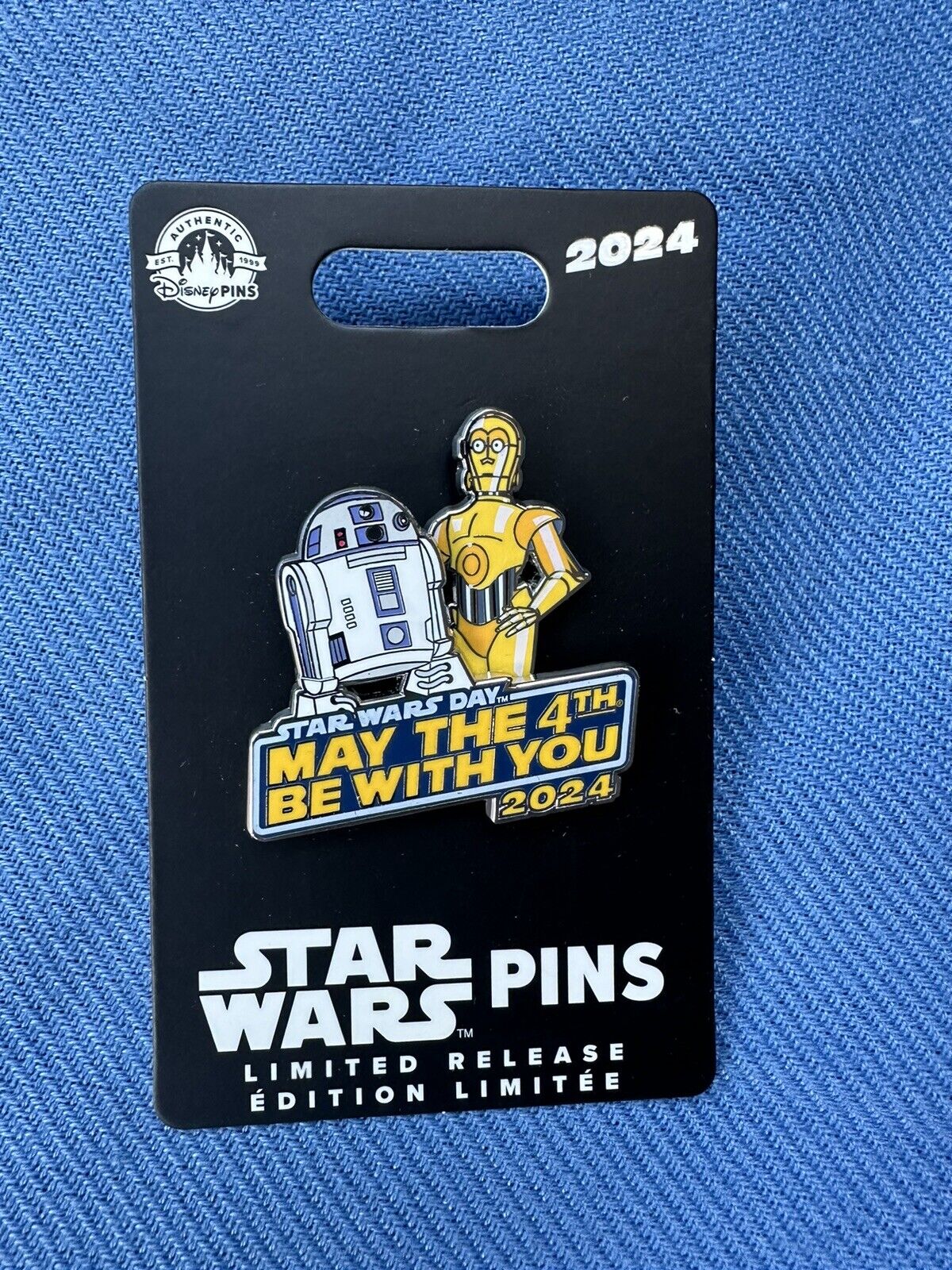 2024 Disney Park Star Wars R2-D2 C-3PO May 4th Be With You Droids Pin LR Limited