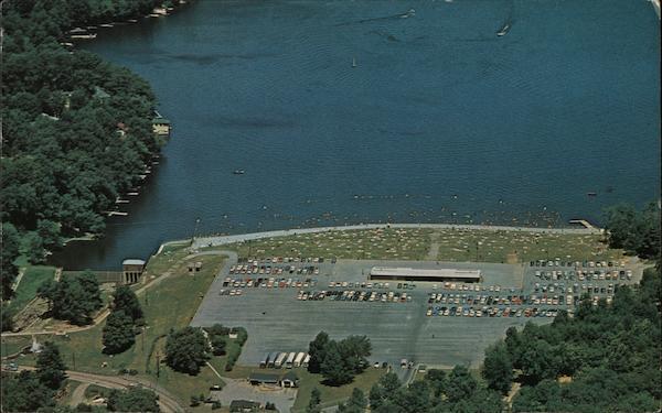 1968 Lake Hopatcong,NJ Airview of Hopatcong State Park New Jersey Postcard