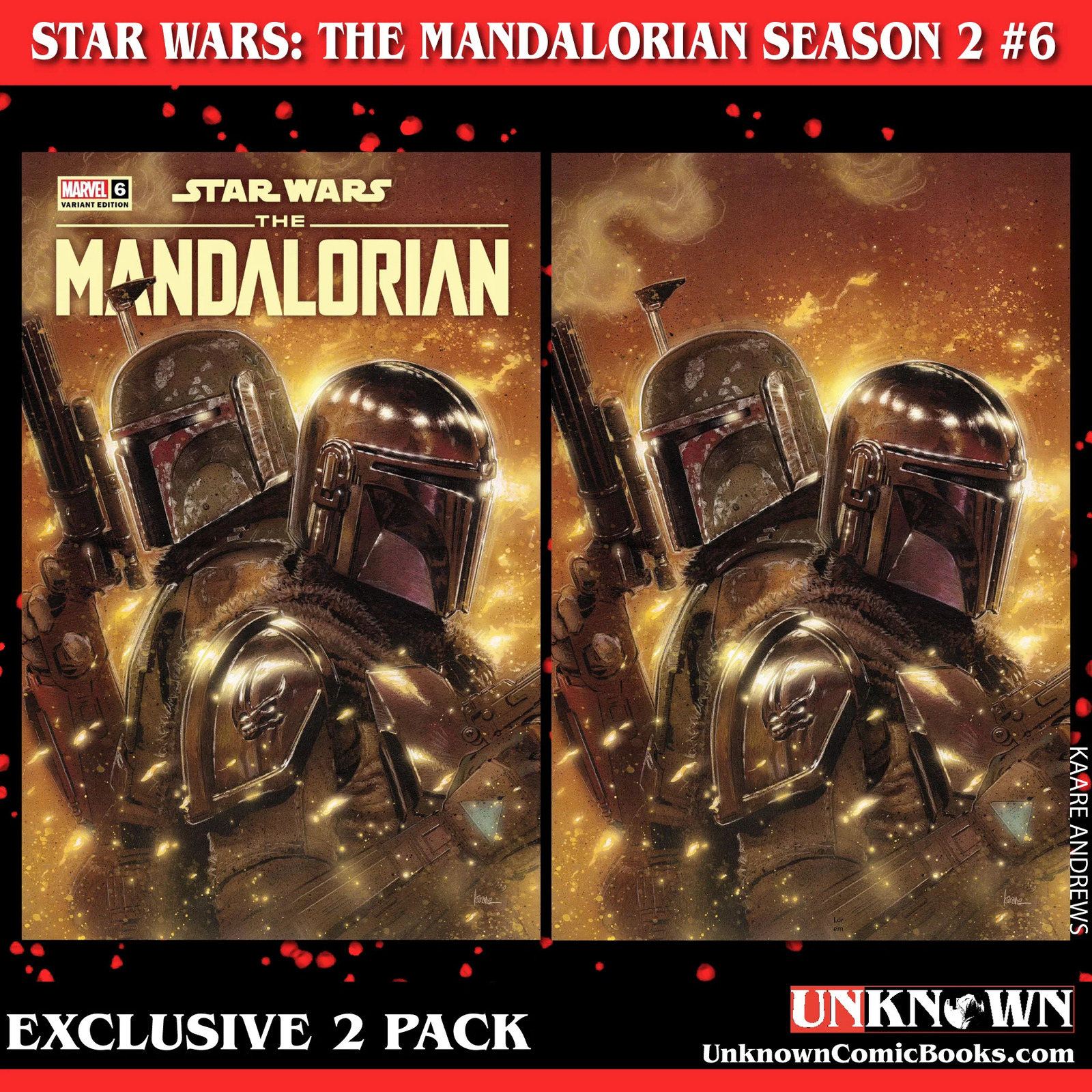 [2 Pack] Star Wars: The Mandalorian Season 2 #6 Unknown Comics Kaare Andrews Exc